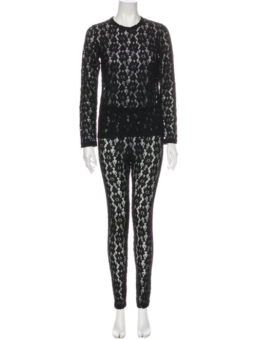 Comme des Garçons Lace Pattern Pant Set Black