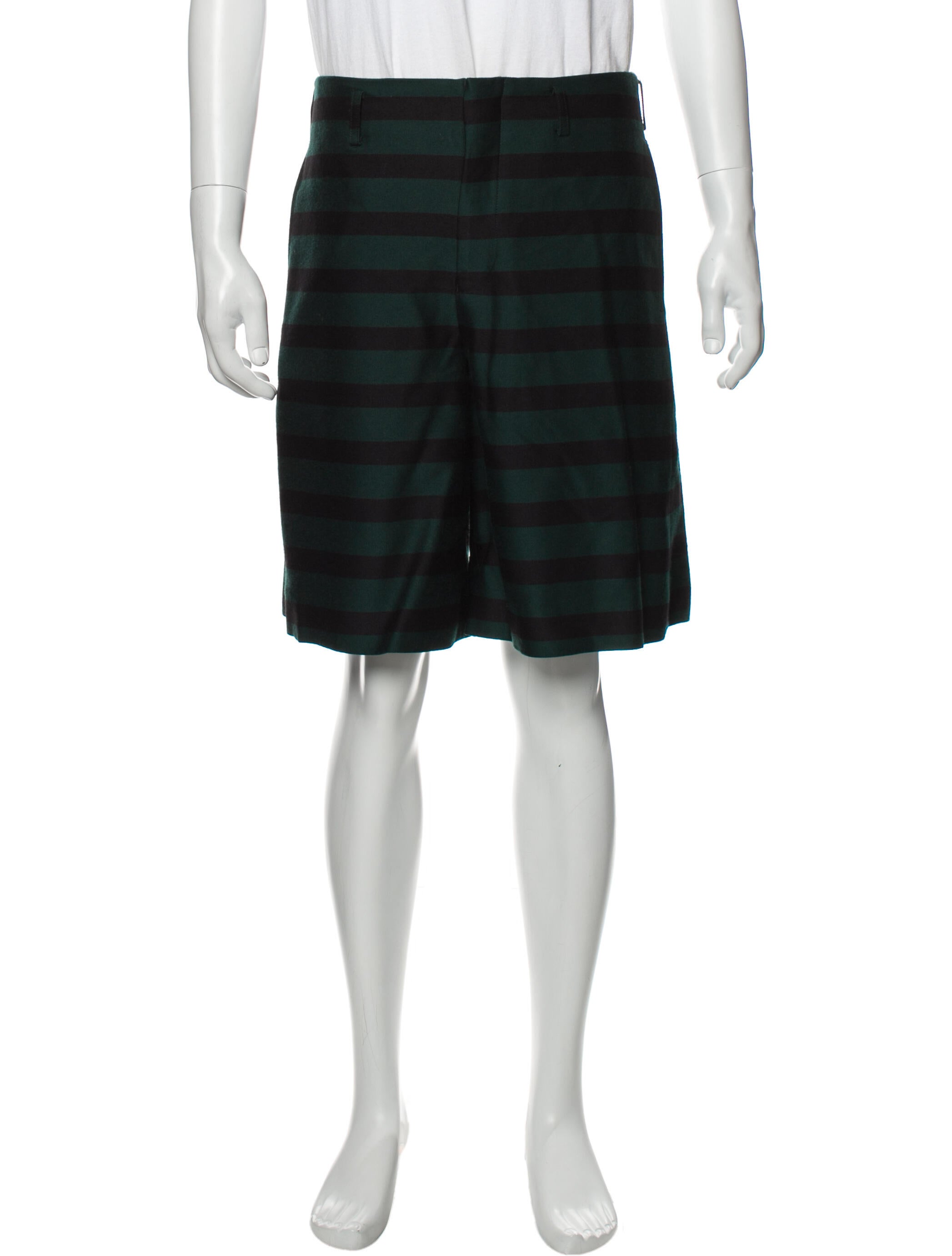 Wool Flat Front Shorts 