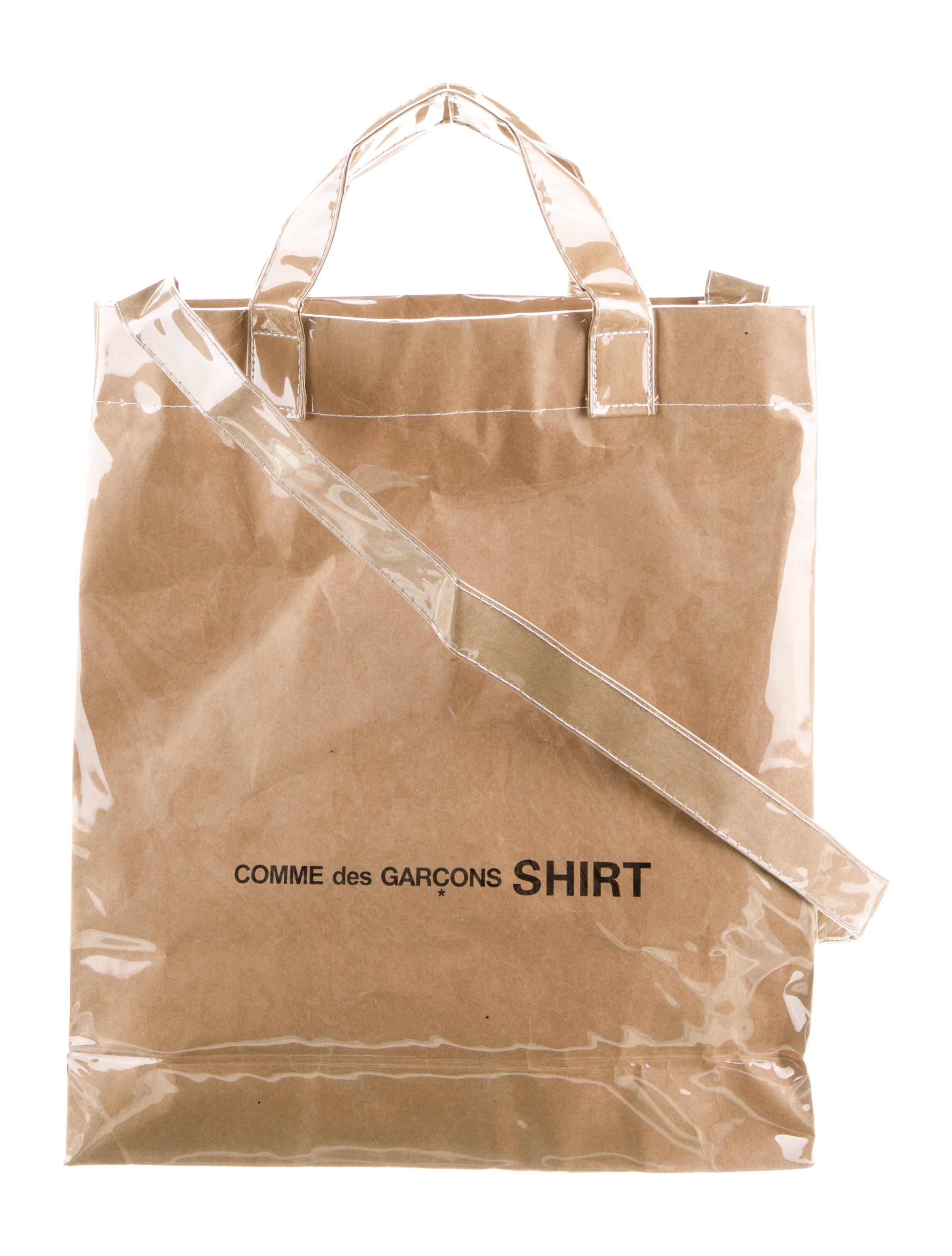 Comme des Garçons Plastic Paper Tote Bag - Brown Shoulder Bags