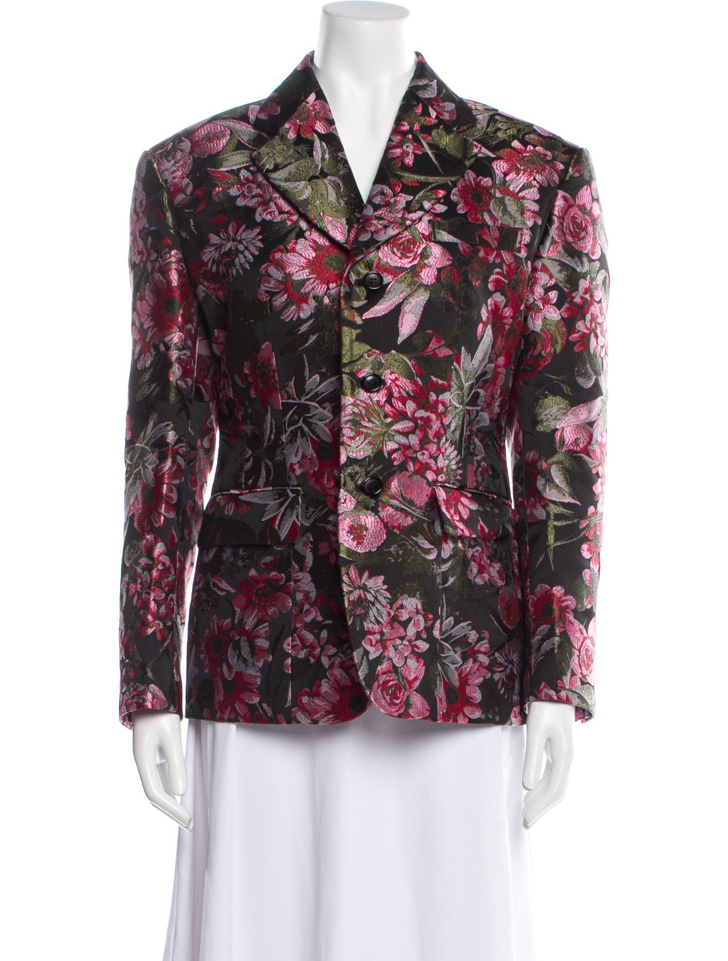 Comme des Garçons Floral Print Blazer w/ Tags - Black