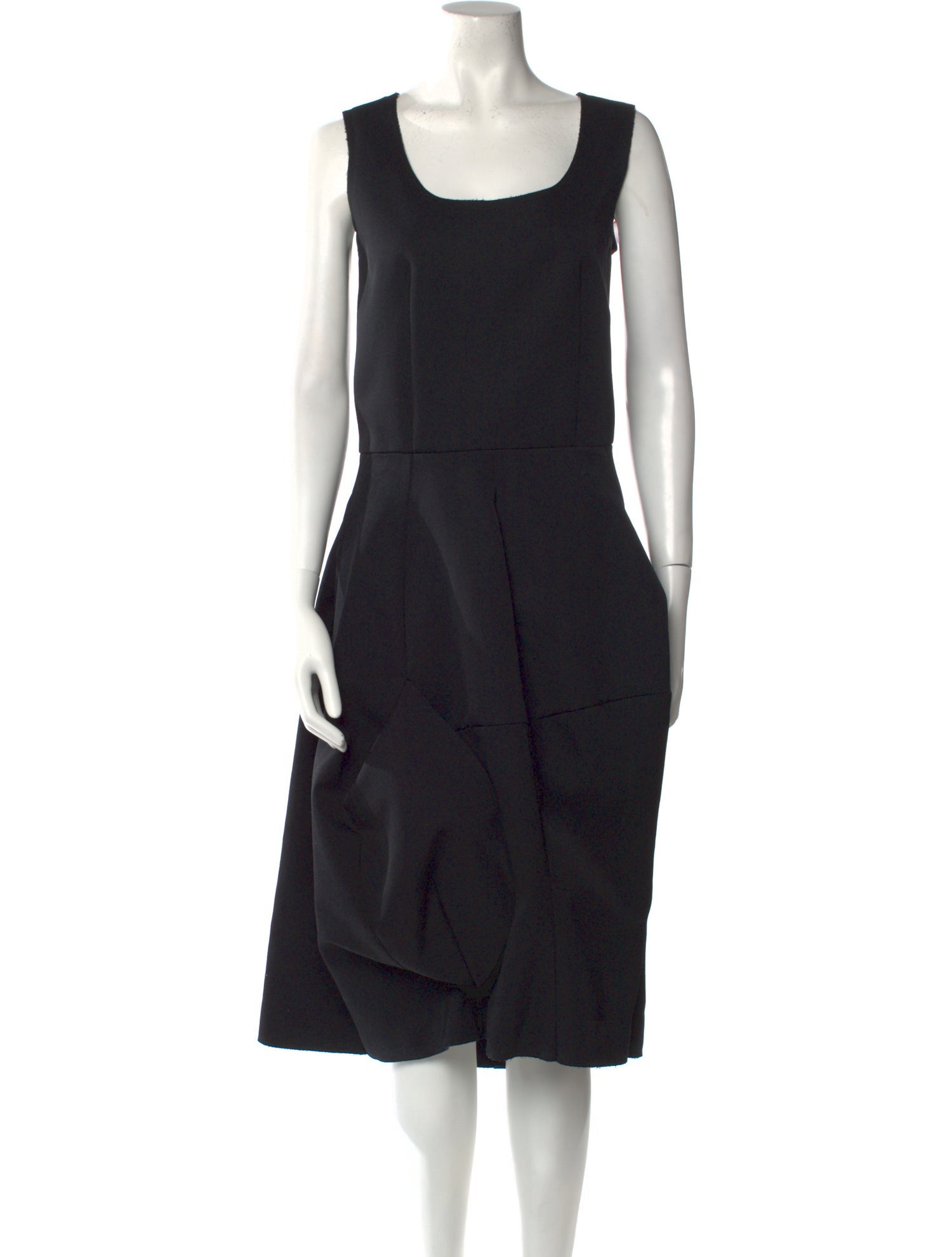 Comme des Garçons Scoop Neck Midi Length Dress