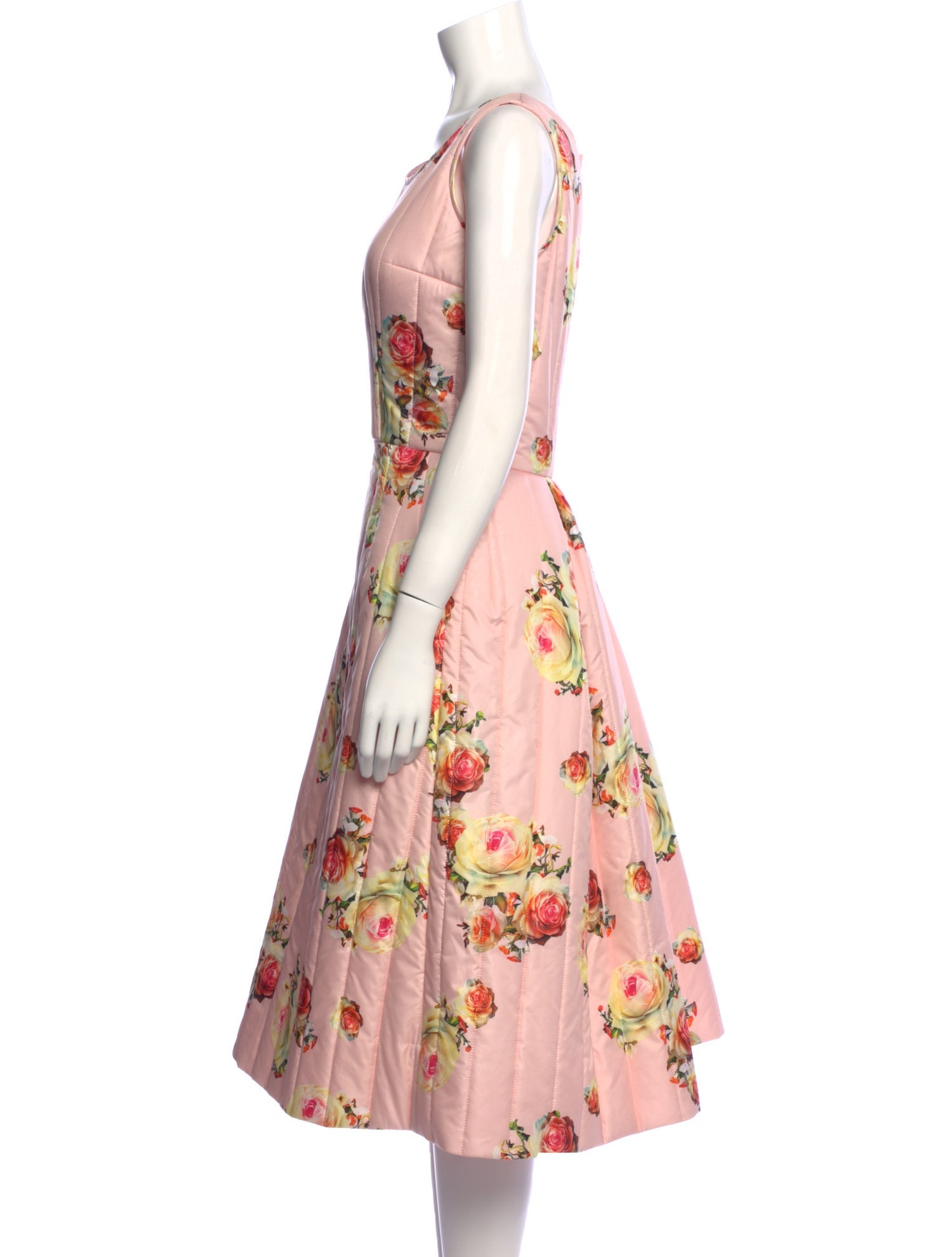 Comme des Garçons Floral Print Midi Length Dress