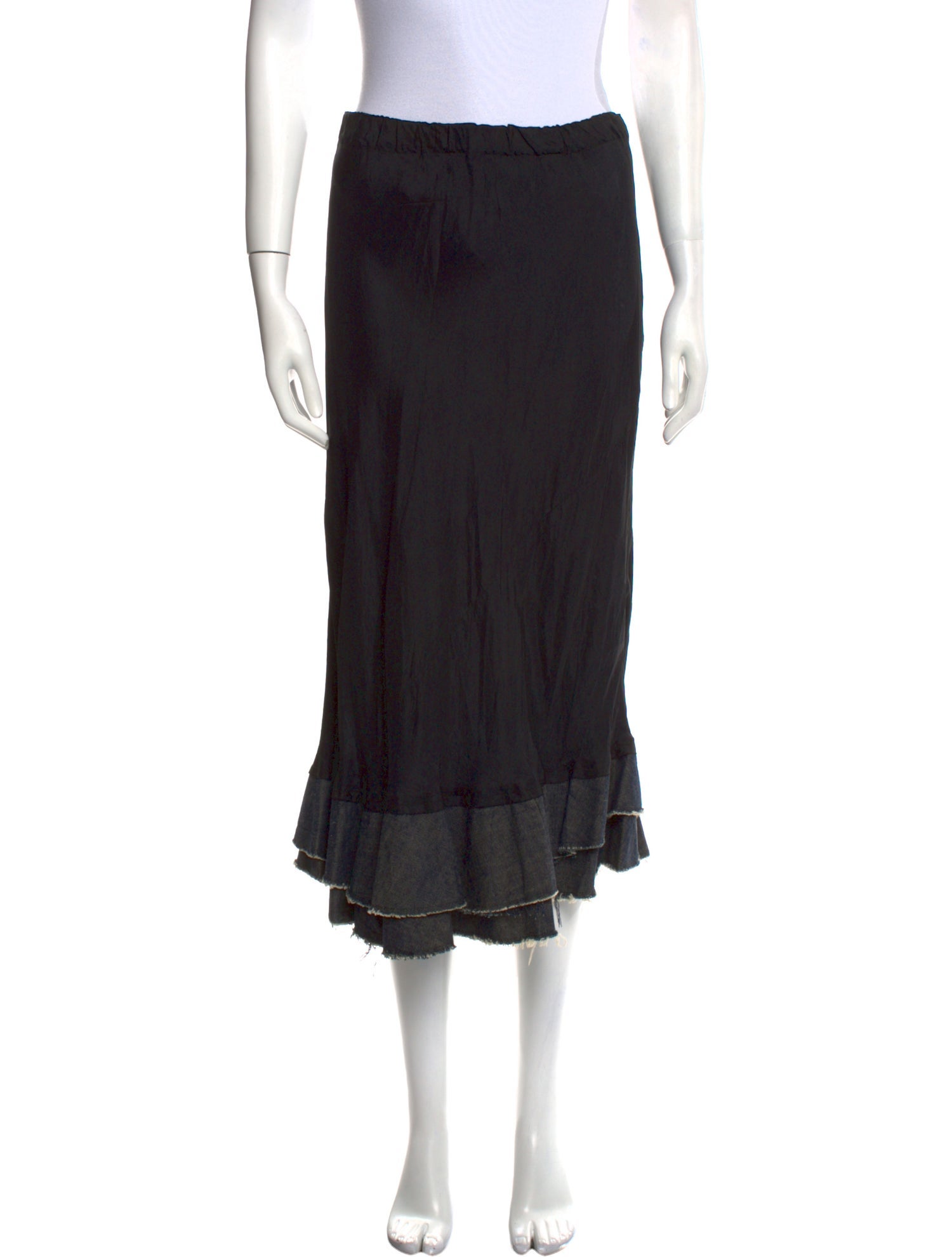 Comme des Garçons Raw-Edge Trim Midi Length Skirt