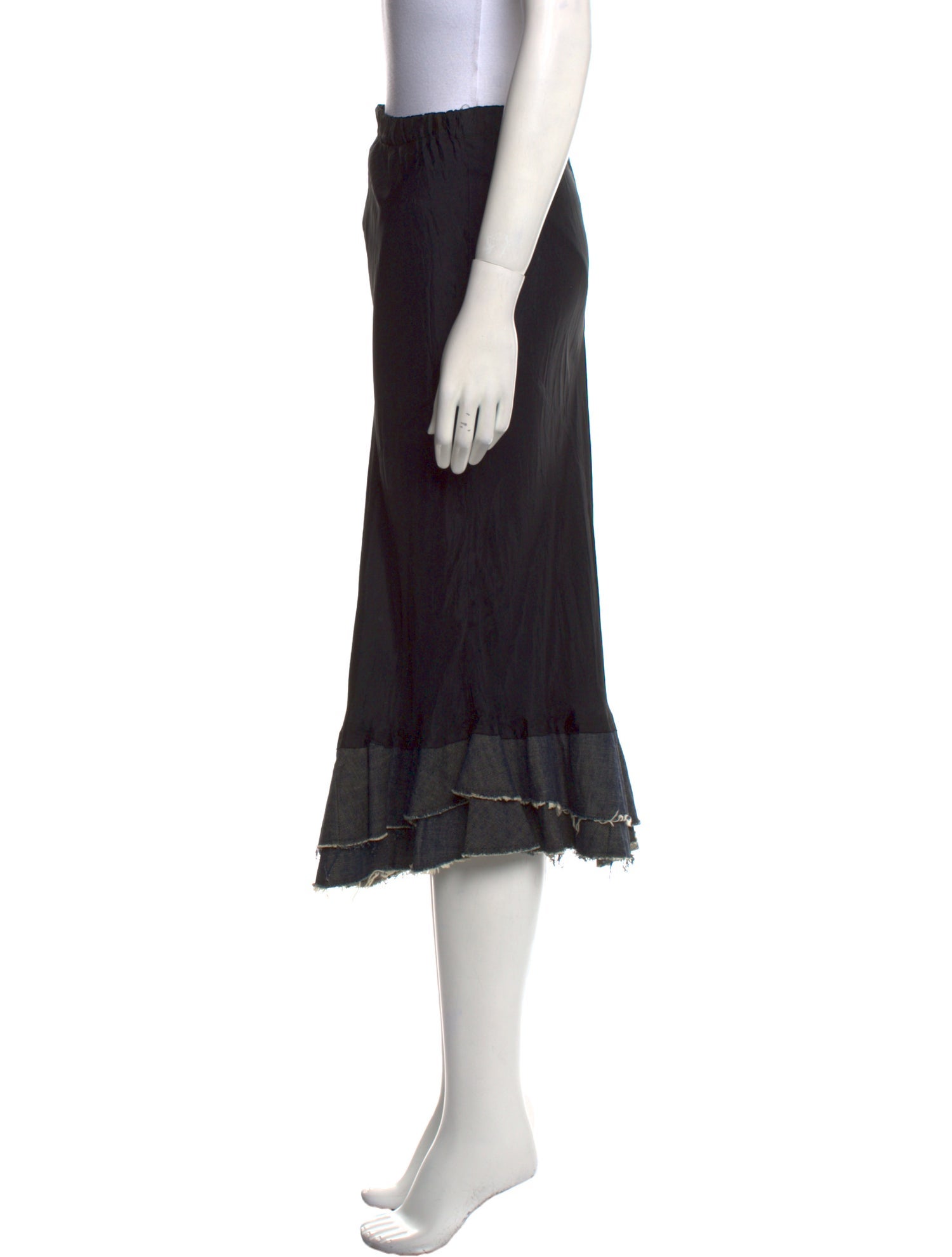 Comme des Garçons Raw-Edge Trim Midi Length Skirt