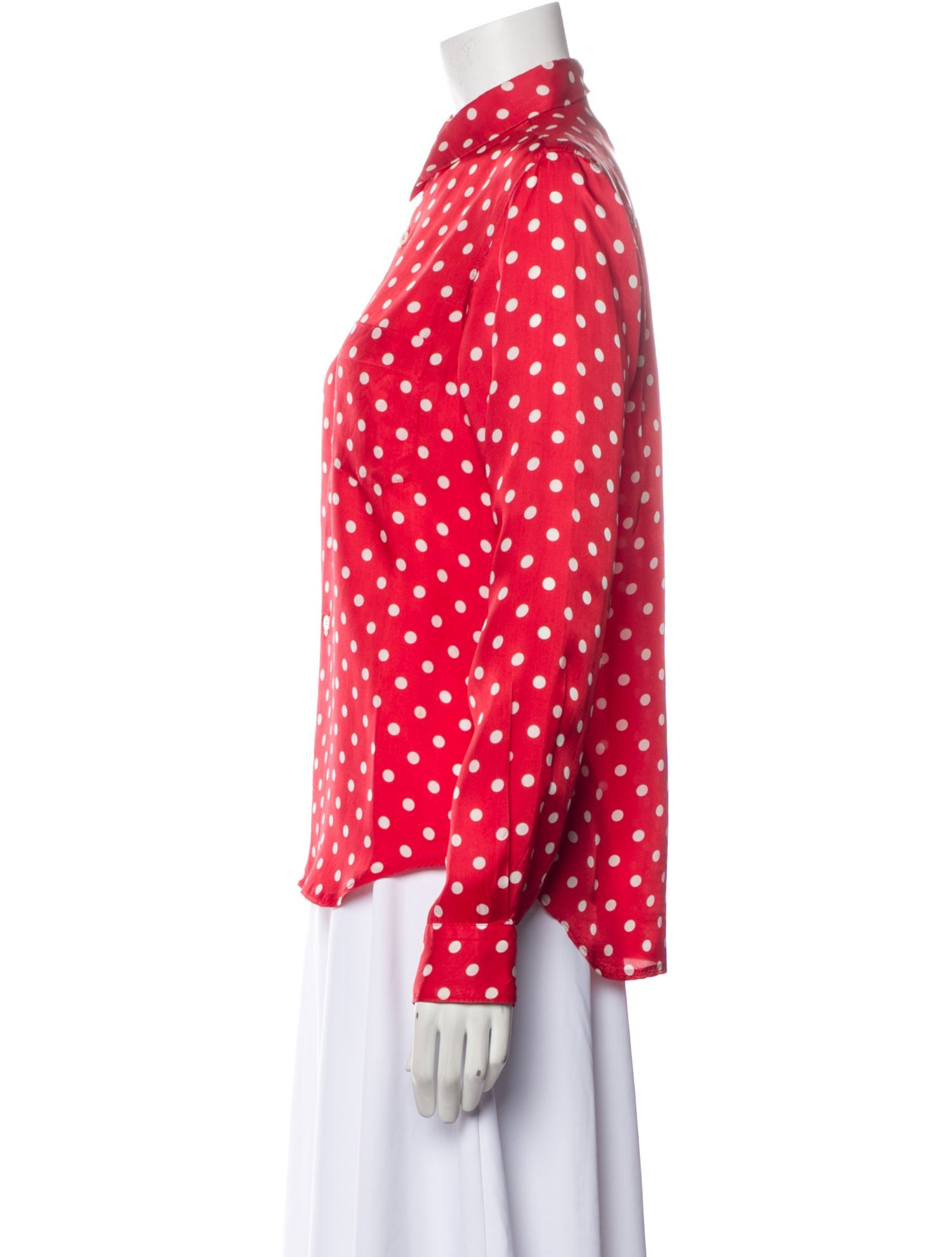 Comme des Garçons Polka Dot Print Long Sleeve Button-Up Top