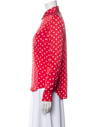 Comme des Garçons Polka Dot Print Long Sleeve Button-Up Top