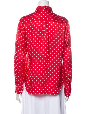 Comme des Garçons Polka Dot Print Long Sleeve Button-Up Top