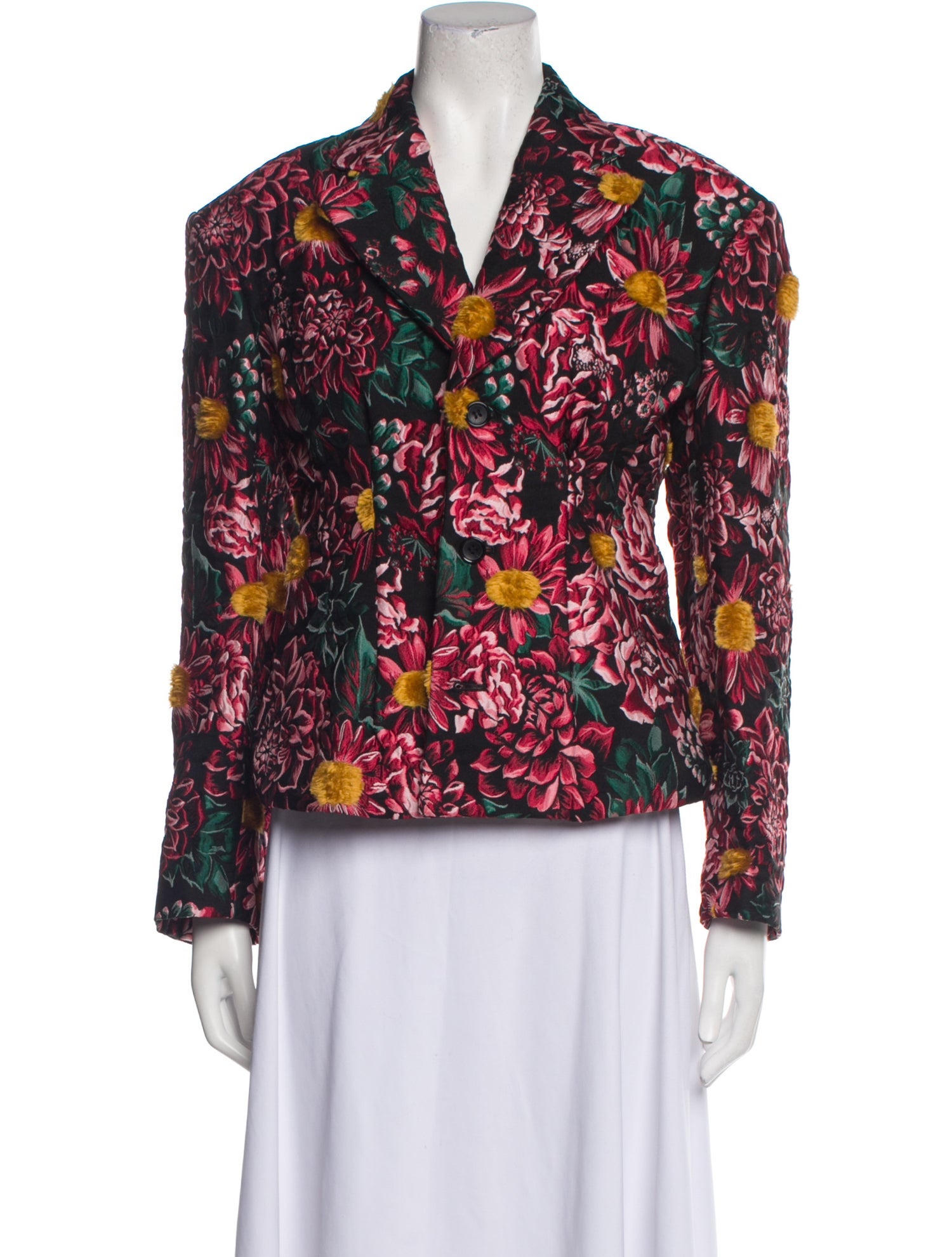 Comme des Garçons Floral Print Blazer w/ Tags - Black