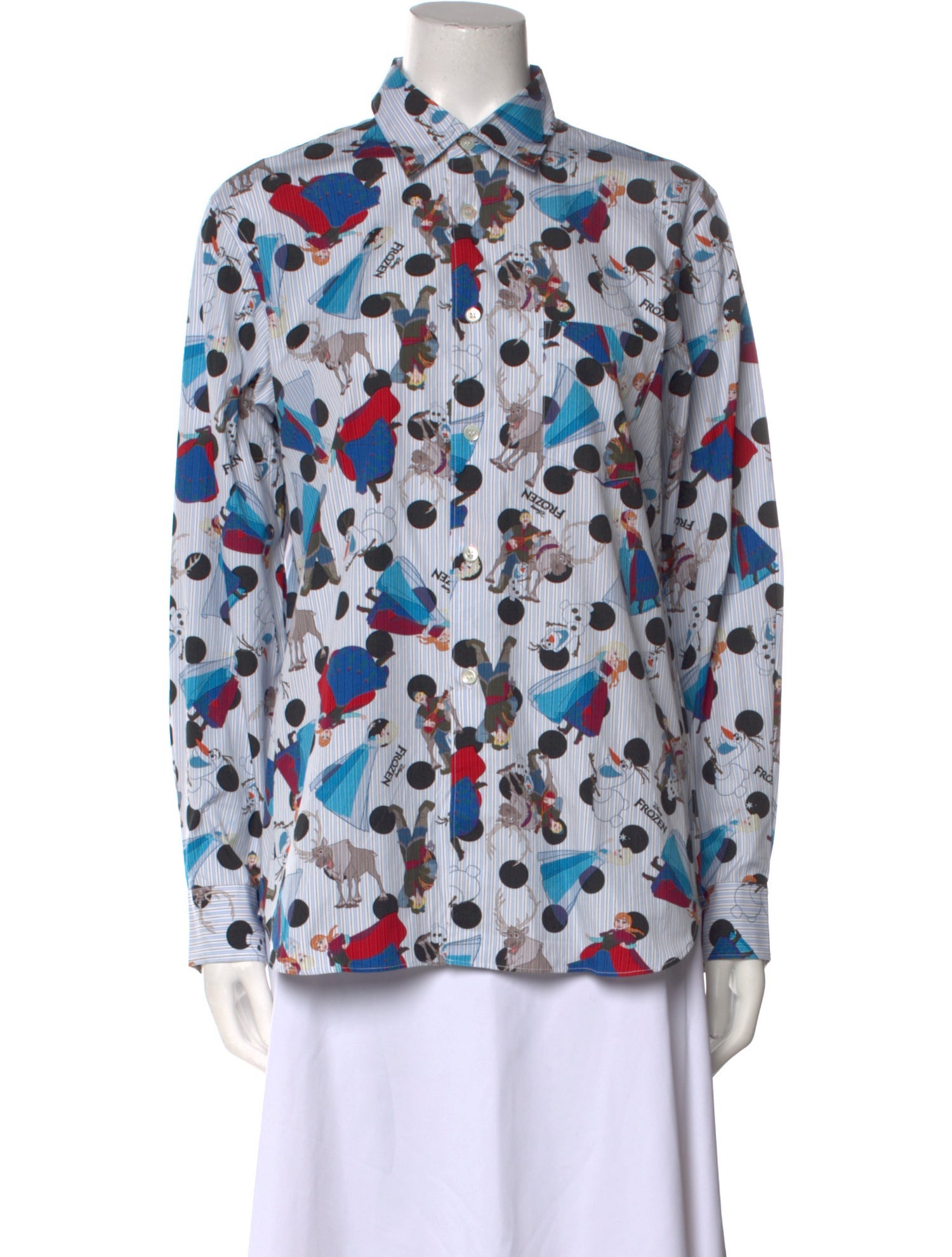 Comme des Garçons Printed Long Sleeve Button-Up Top w/ Tags