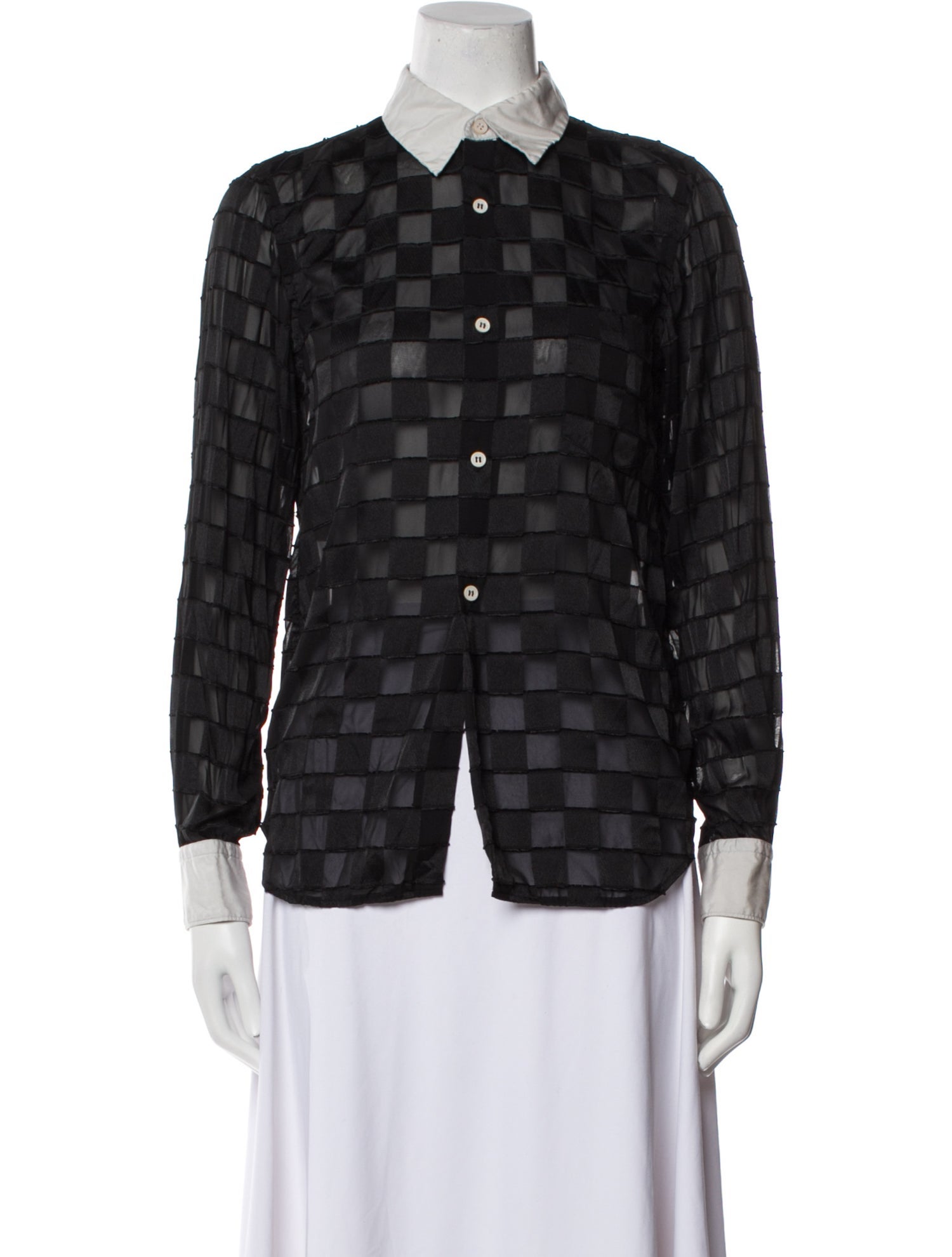 Comme des Garçons 2021 Plaid Print Button-Up Top