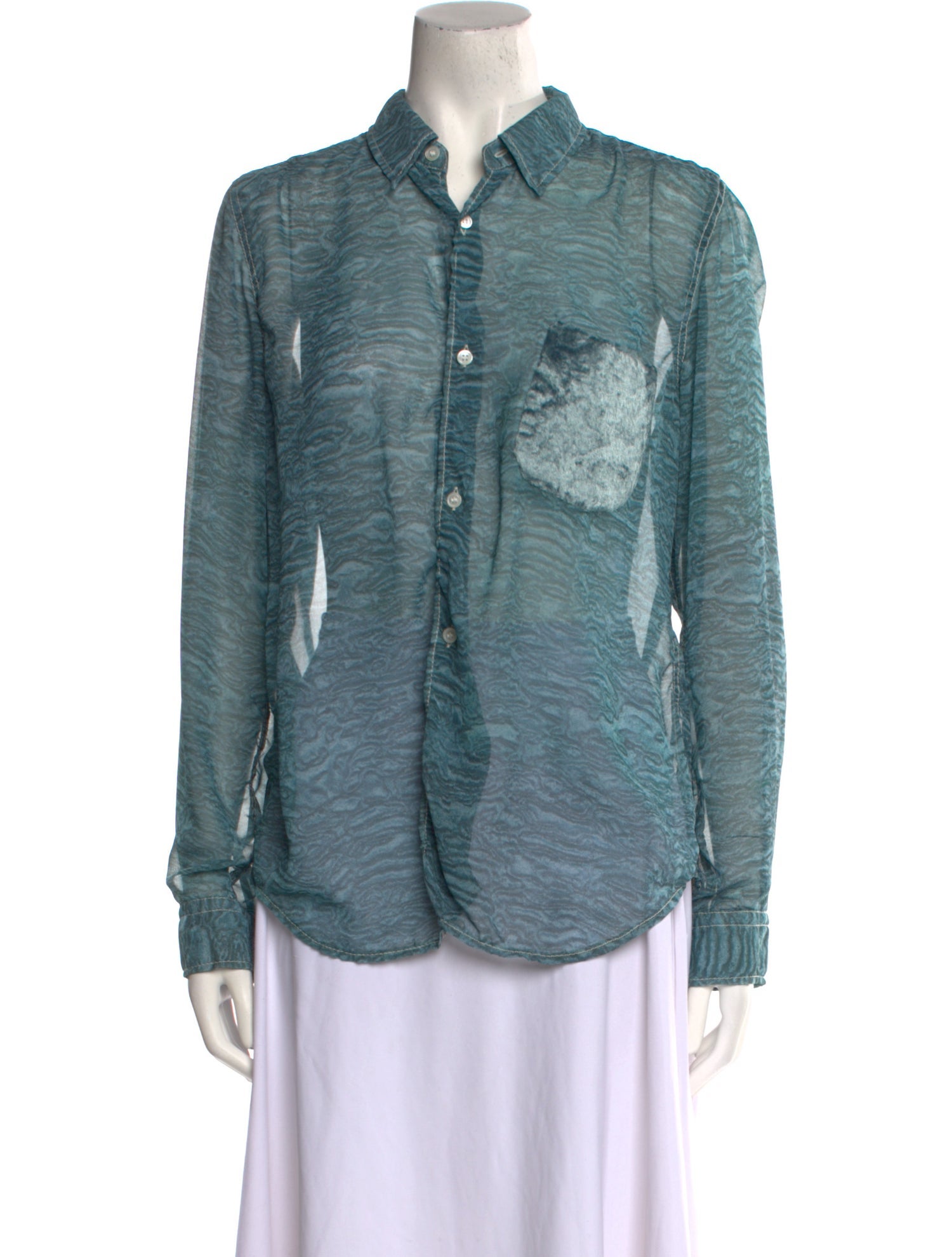 Comme des Garçons Long Sleeve Button-Up Top