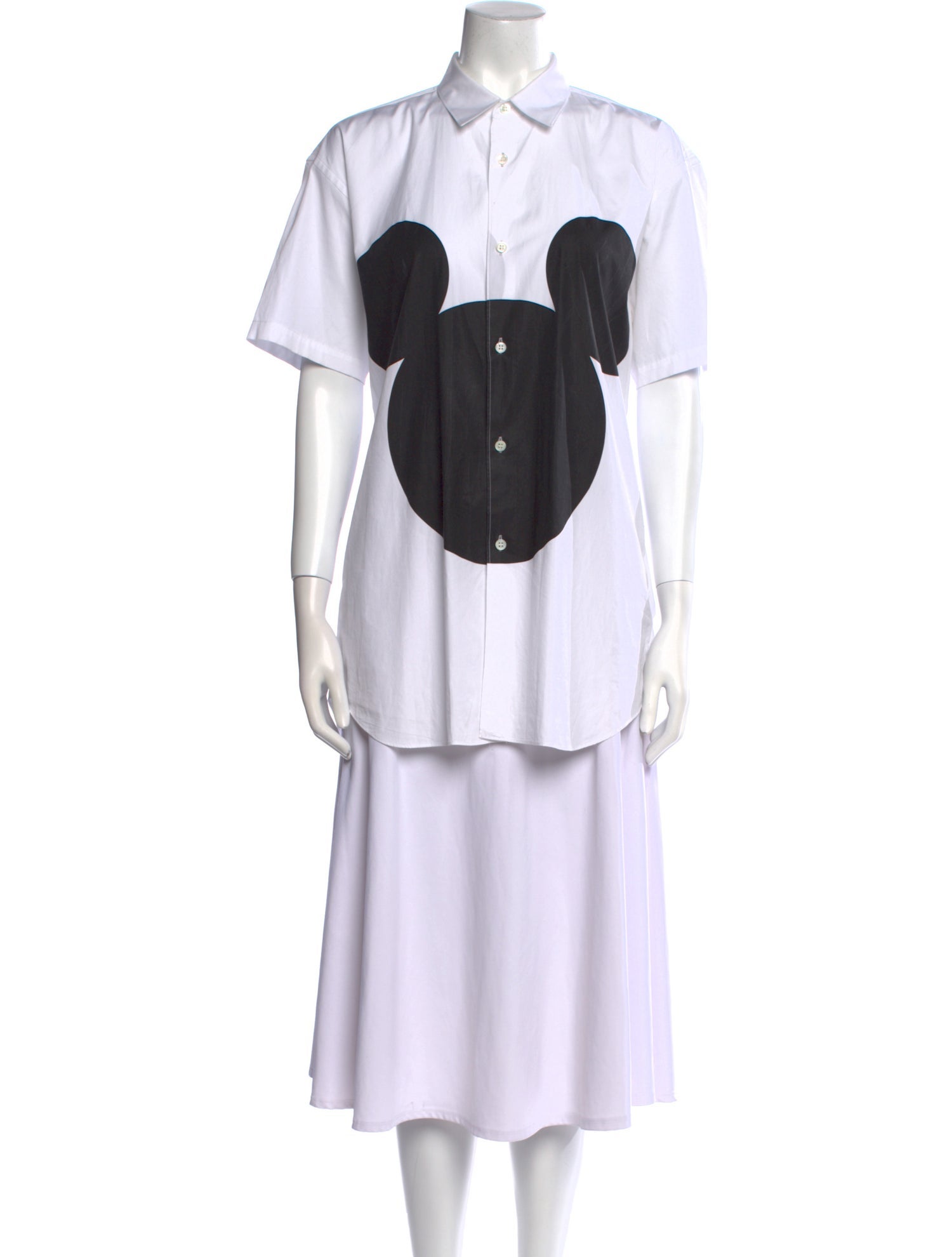 Comme des Garçons Printed Short Sleeve Button-Up Top