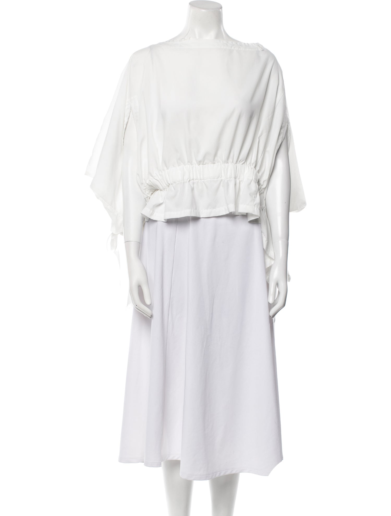 Comme des Garçons Bateau Neckline Three-Quarter Sleeve Blouse