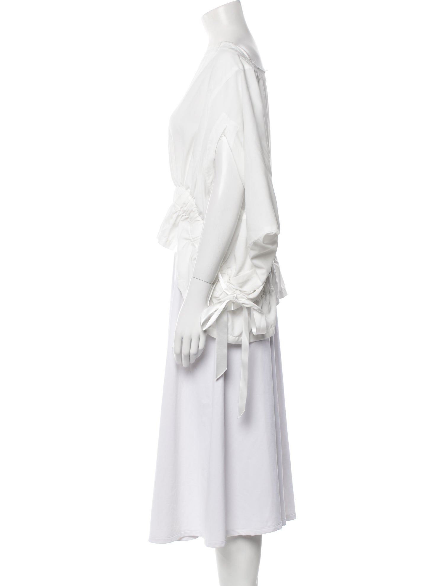 Comme des Garçons Bateau Neckline Three-Quarter Sleeve Blouse