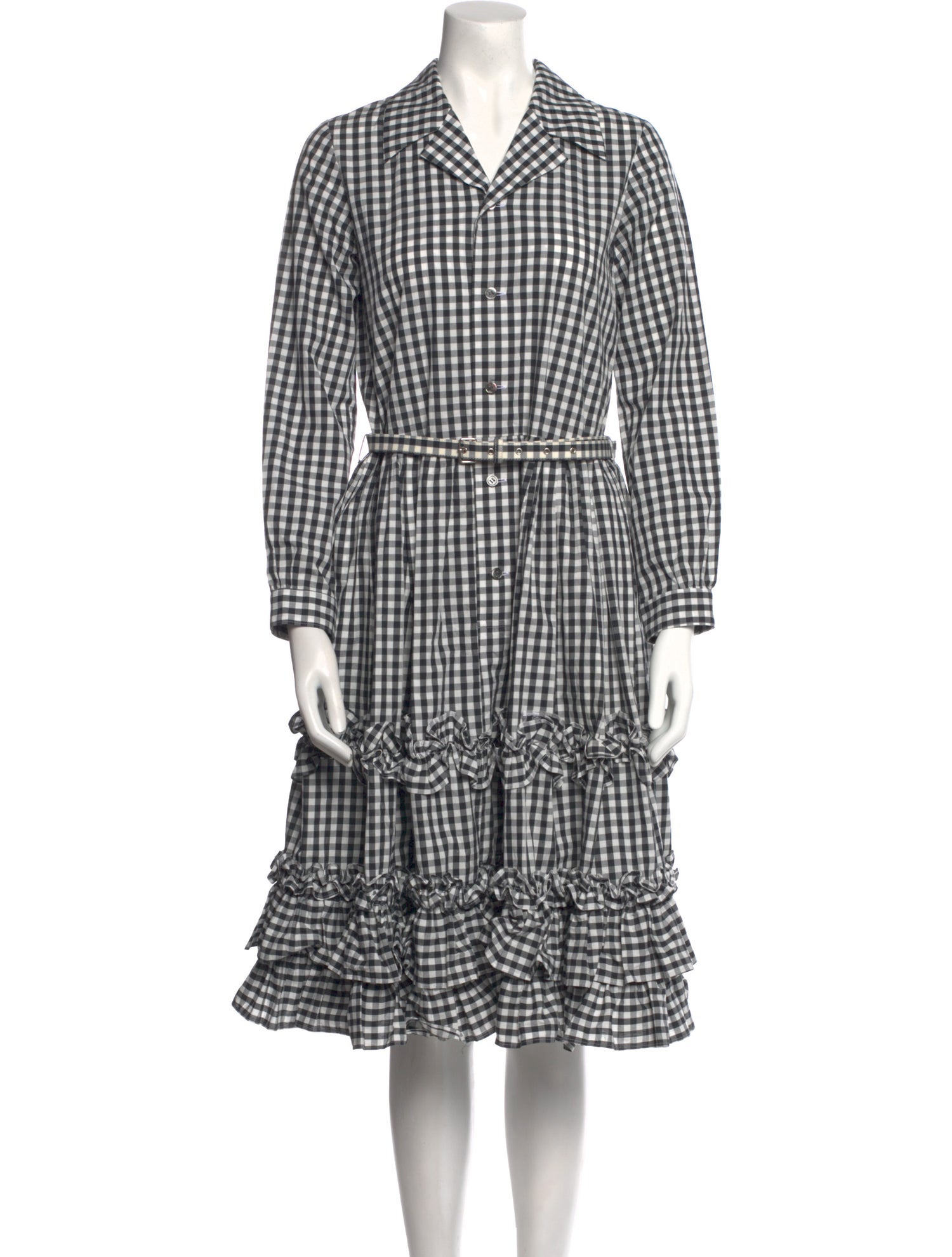 Comme des Garçons Plaid Print Midi Length Dress