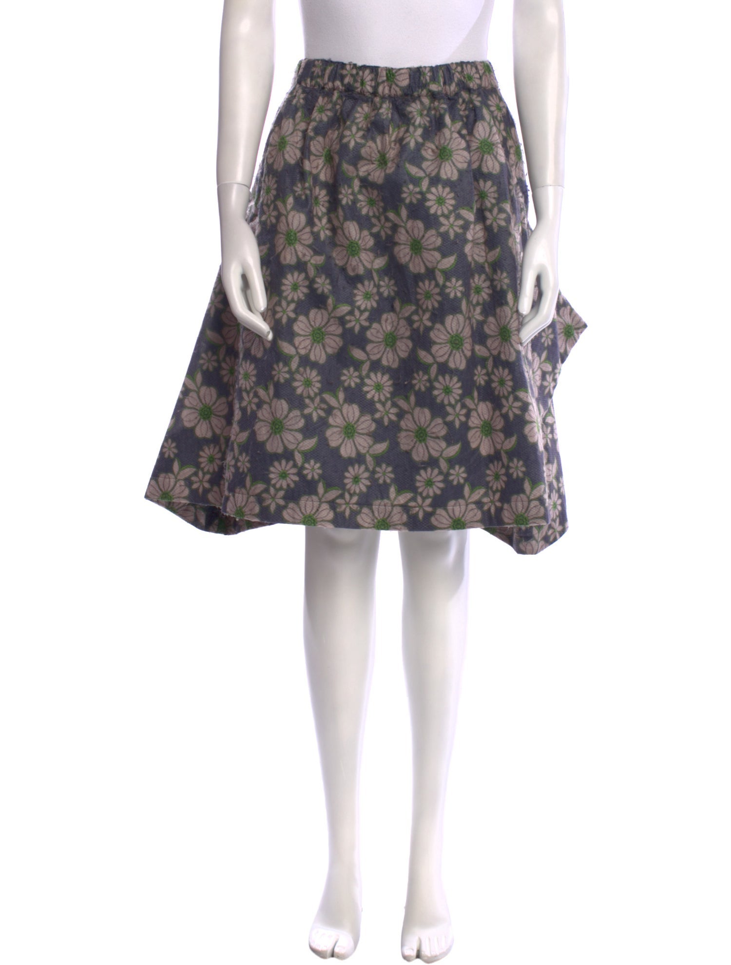 Comme des Garçons Floral Print Knee-Length Skirt