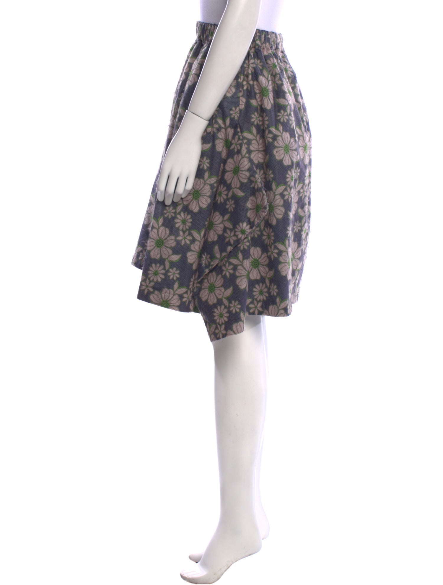 Comme des Garçons Floral Print Knee-Length Skirt