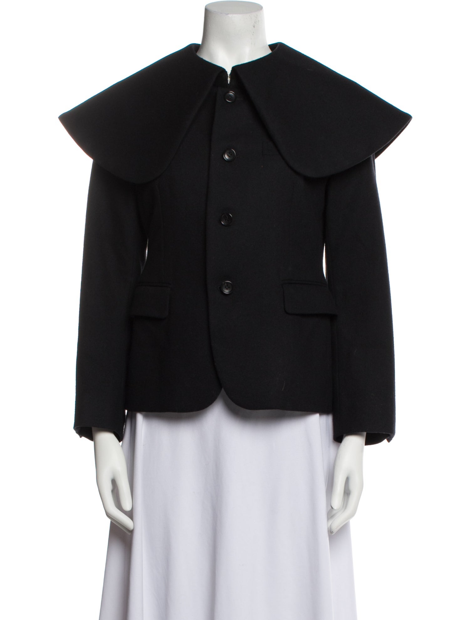 Junya Watanabe Comme des Garcons AW1996 black exaggerated lapel blazer - S M