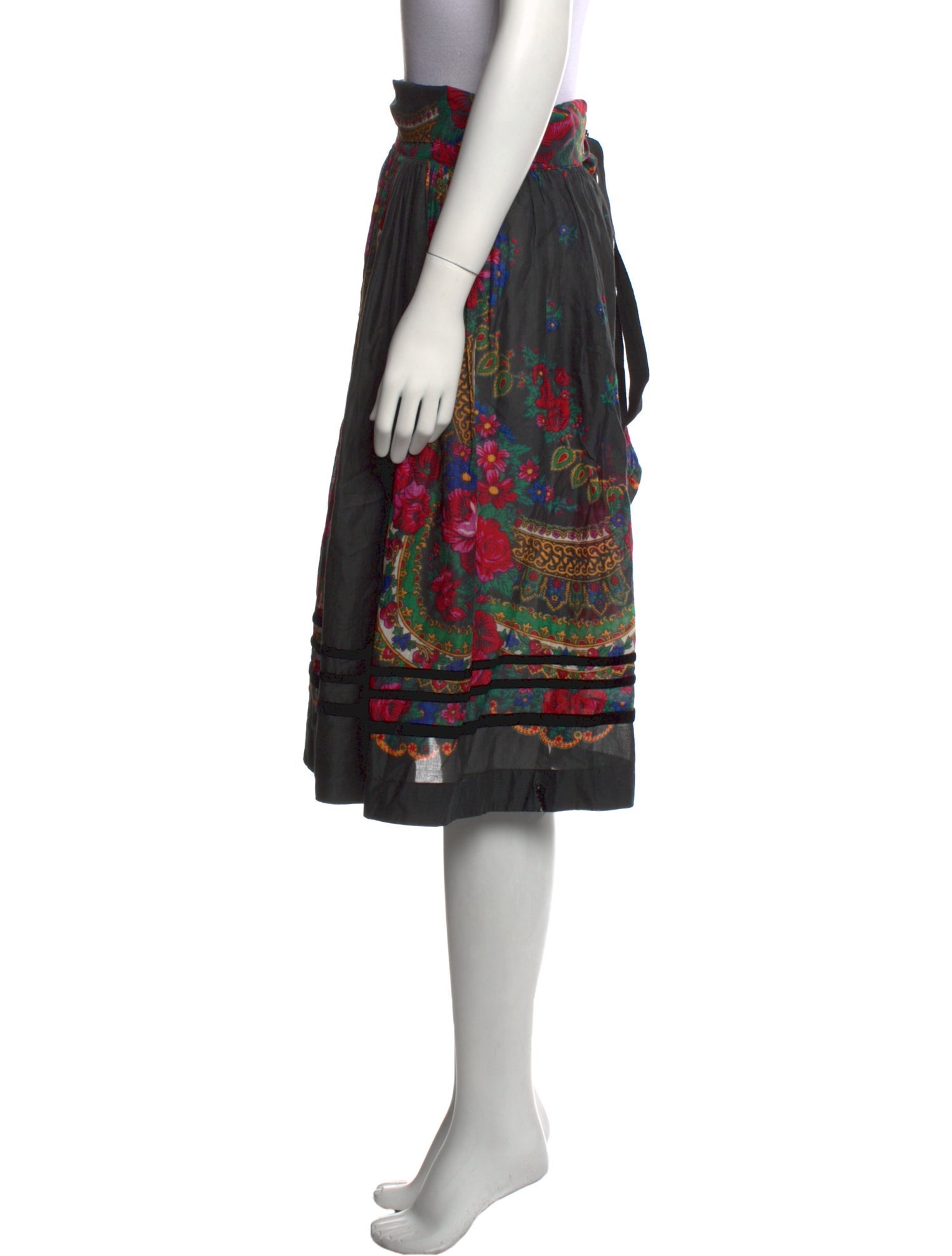 Comme des Garçons Floral Print Knee-Length Skirt