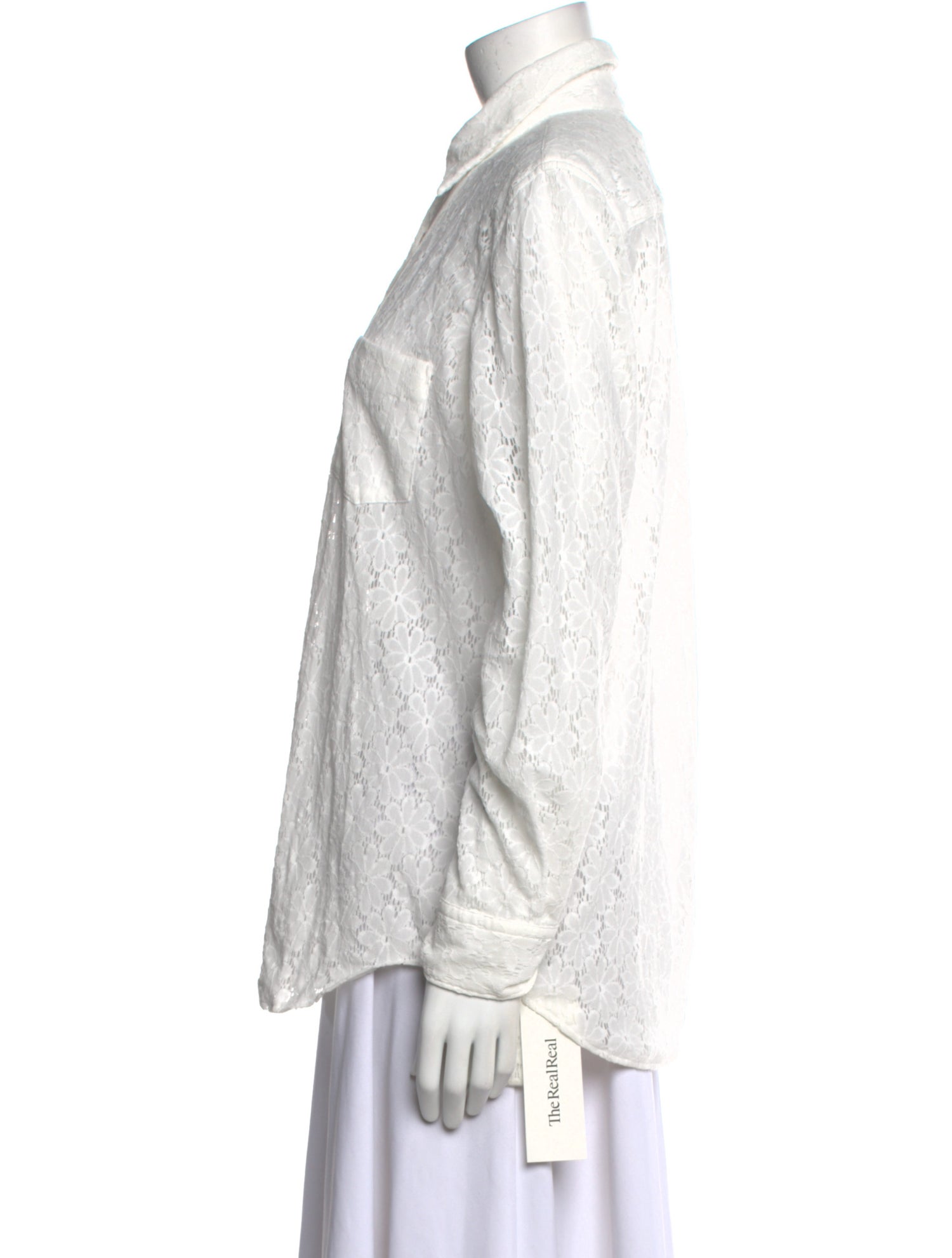 Comme des Garçons Lace Pattern Long Sleeve Button-Up Top w/ Tags