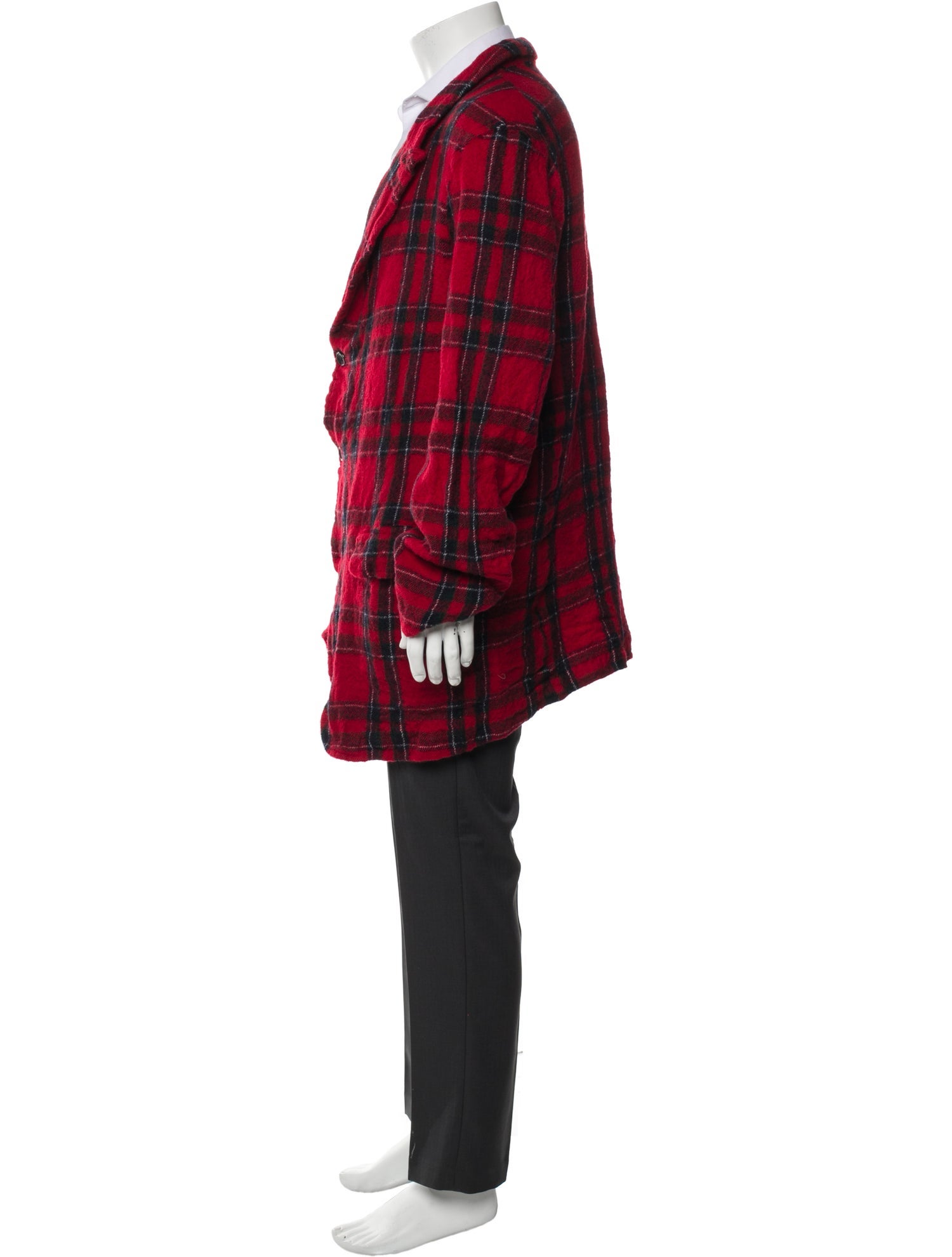 Comme des Garçons SHIRT Wool Plaid Print Overcoat w/ Tags