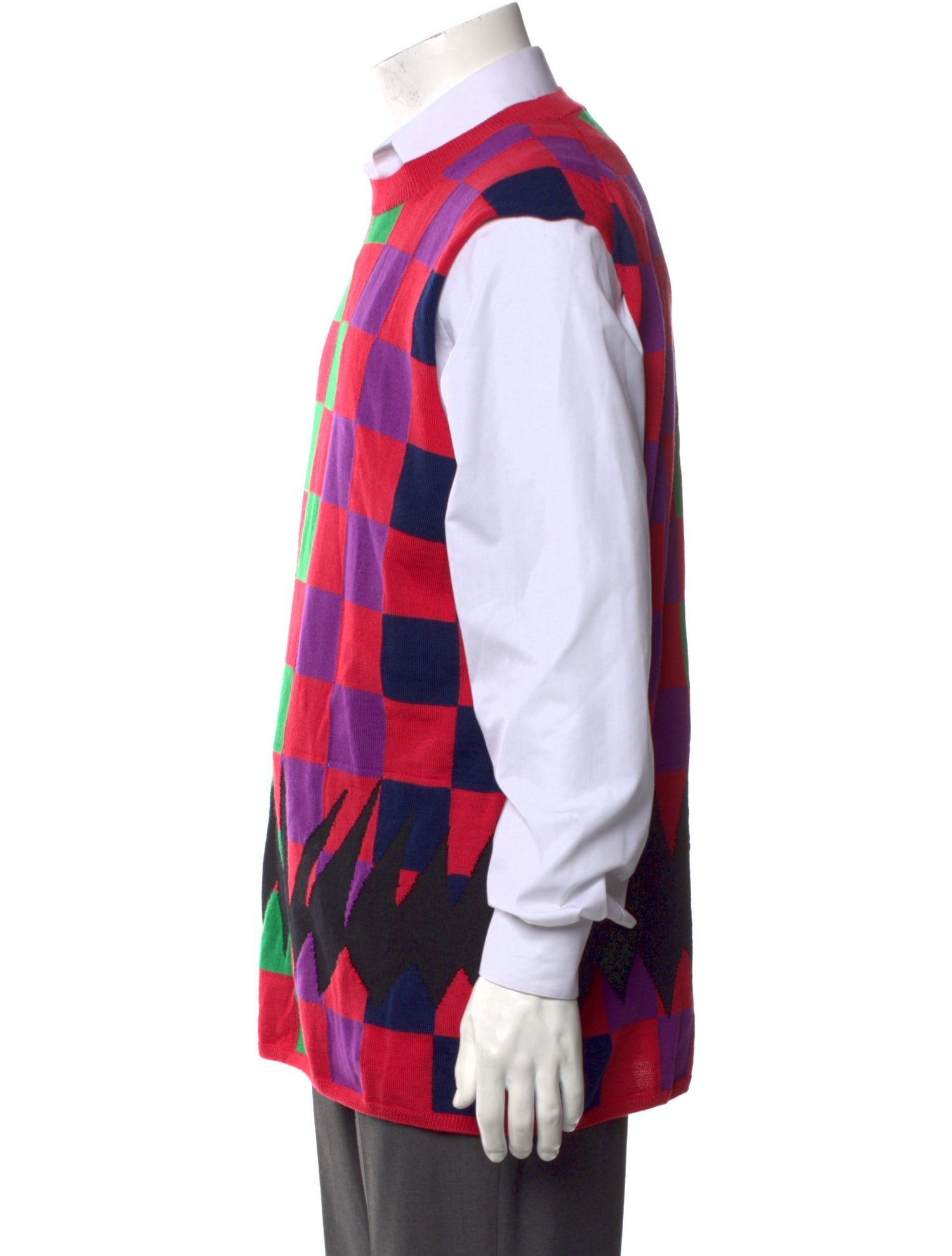 Comme des Garçons Homme Plus Wool Plaid Print Sweater Vest