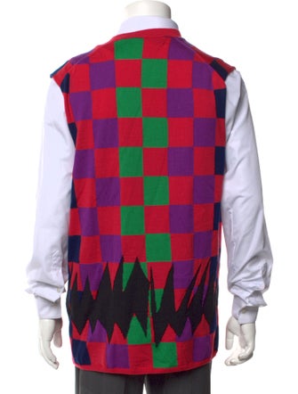 Comme des Garçons Homme Plus Wool Plaid Print Sweater Vest