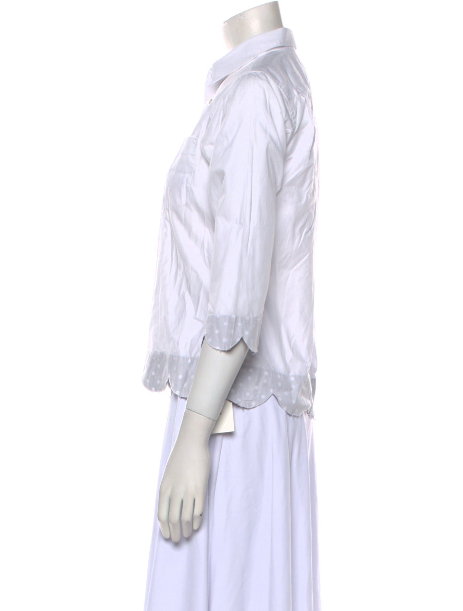 Comme des Garçons Three-Quarter Sleeve Button-Up Top