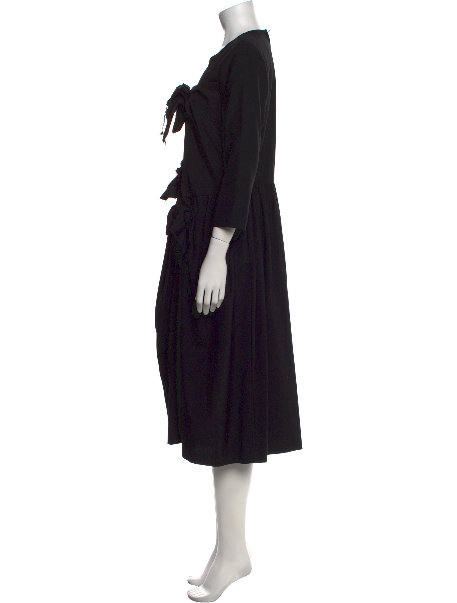 Comme des Garçons Wool Midi Length Dress