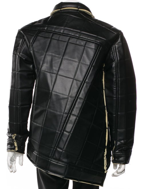 Comme des Garçons Homme Plus Leather Plaid Print Moto Jacket