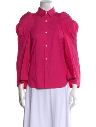 Comme des Garçons Three-Quarter Sleeve Button-Up Top