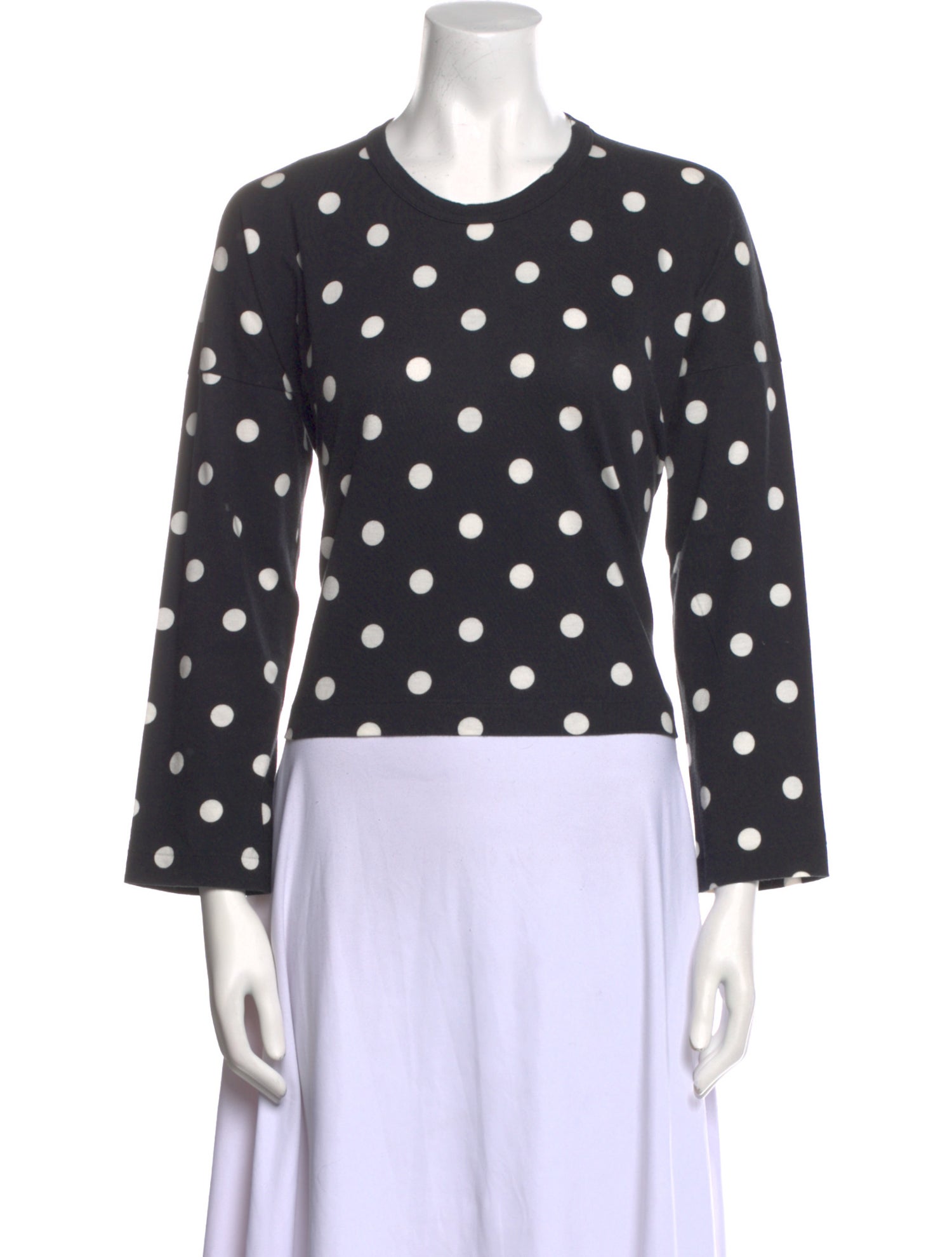 Comme des Garçons Polka Dot Print Crew Neck Crop Top