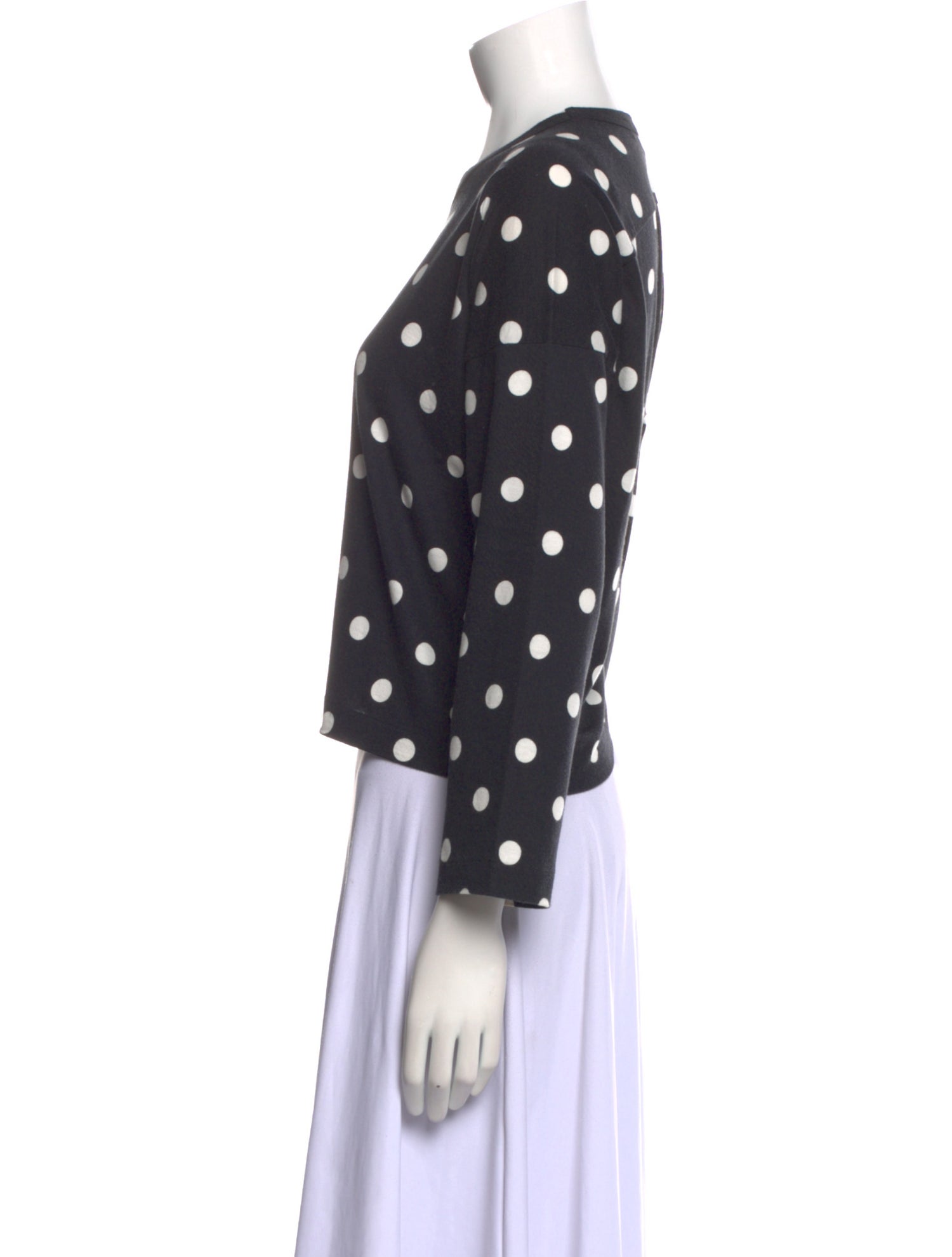 Comme des Garçons Polka Dot Print Crew Neck Crop Top
