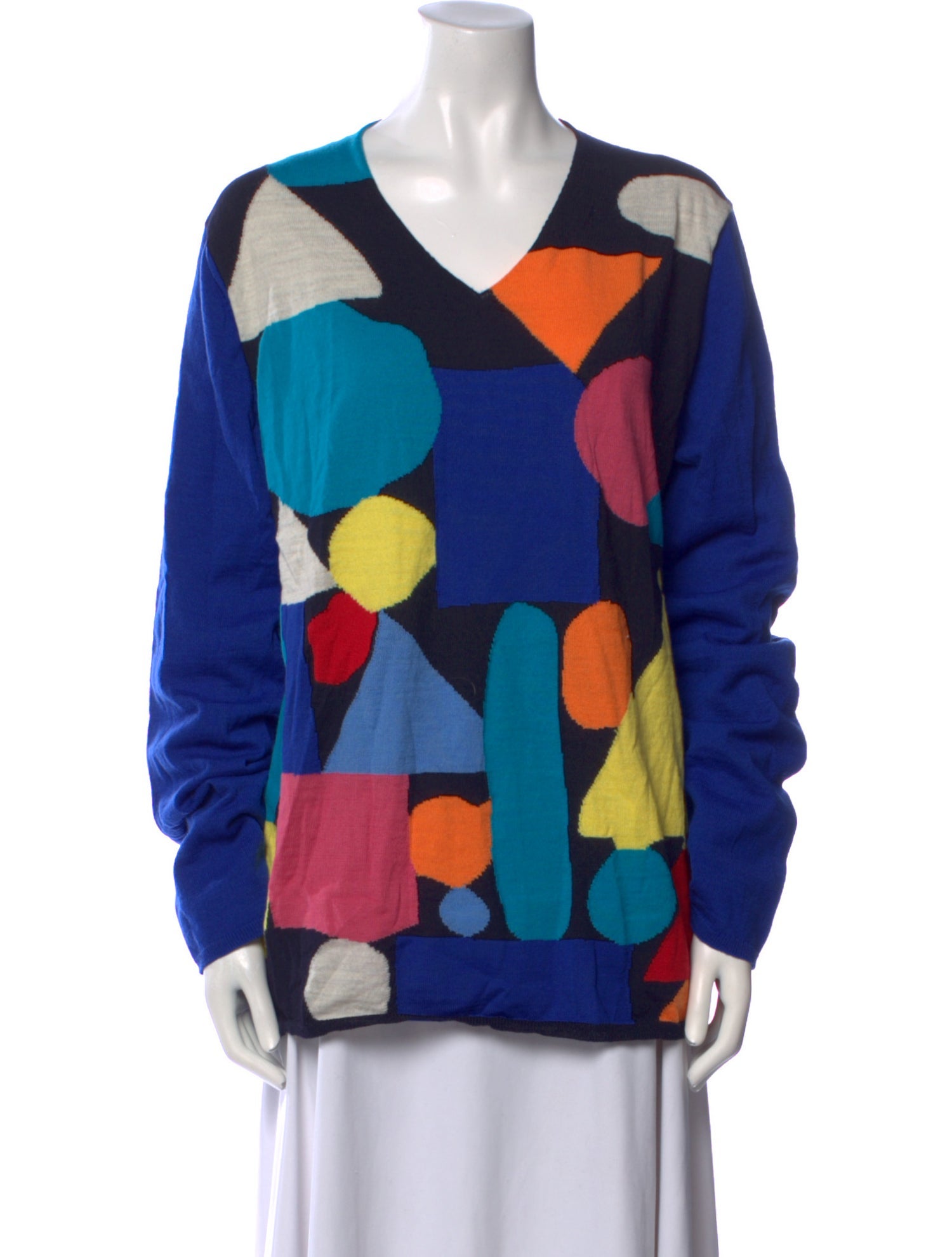 Comme des Garçons SHIRT Graphic-Print V-Neck Sweater