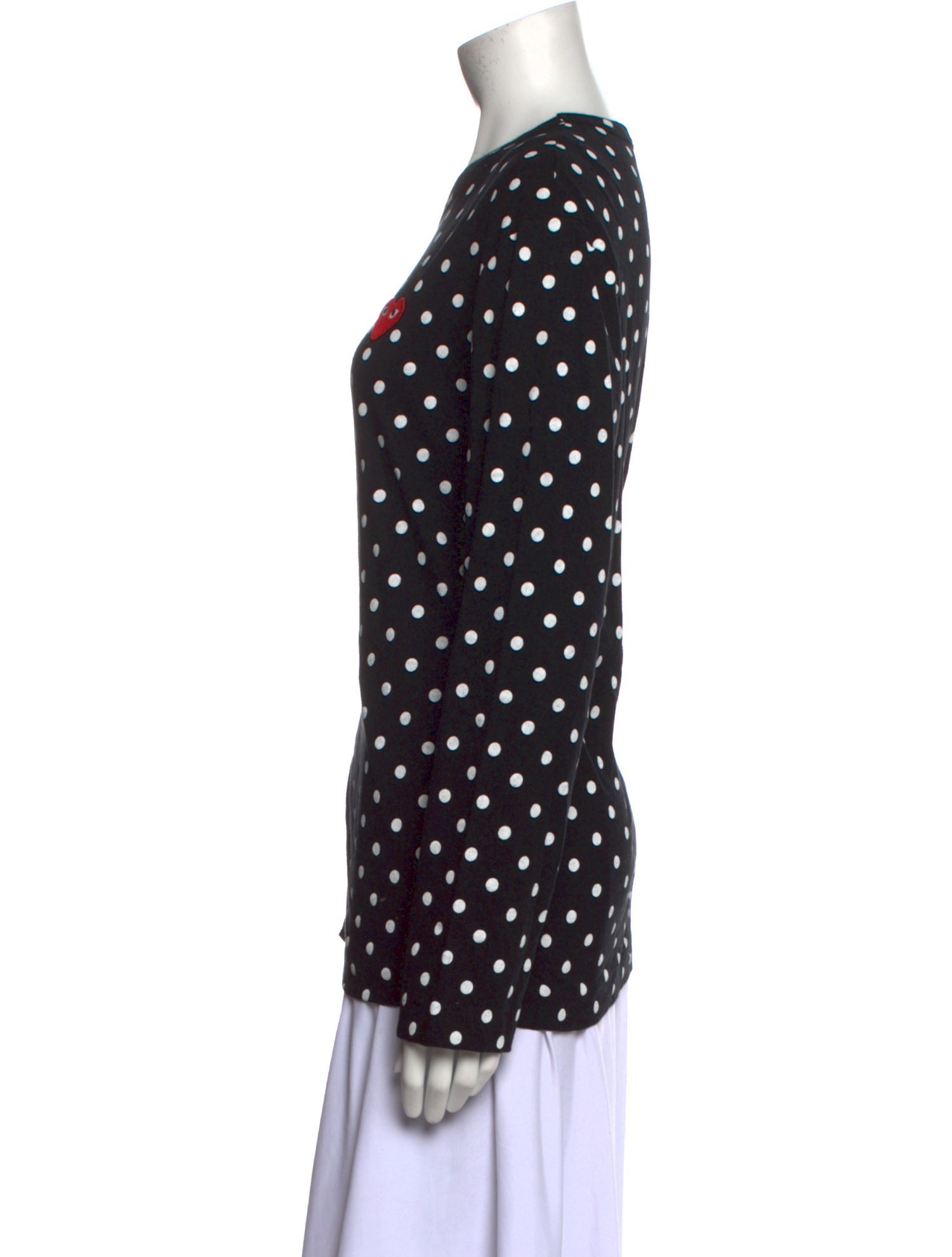 Comme des Garçons Play Polka Dot Print Crew Neck T-Shirt