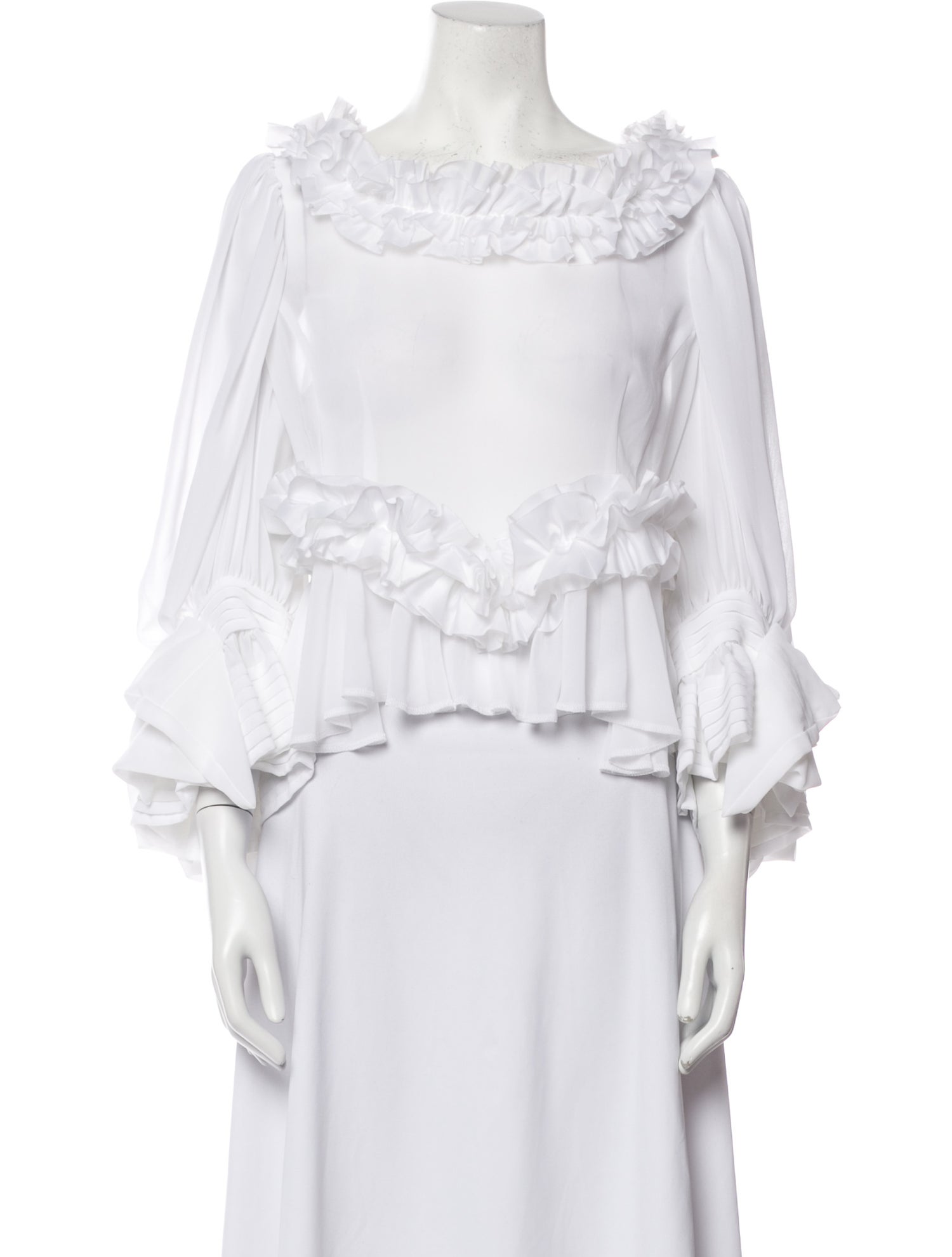 Comme des Garçons Off-The-Shoulder Three-Quarter Sleeve Blouse