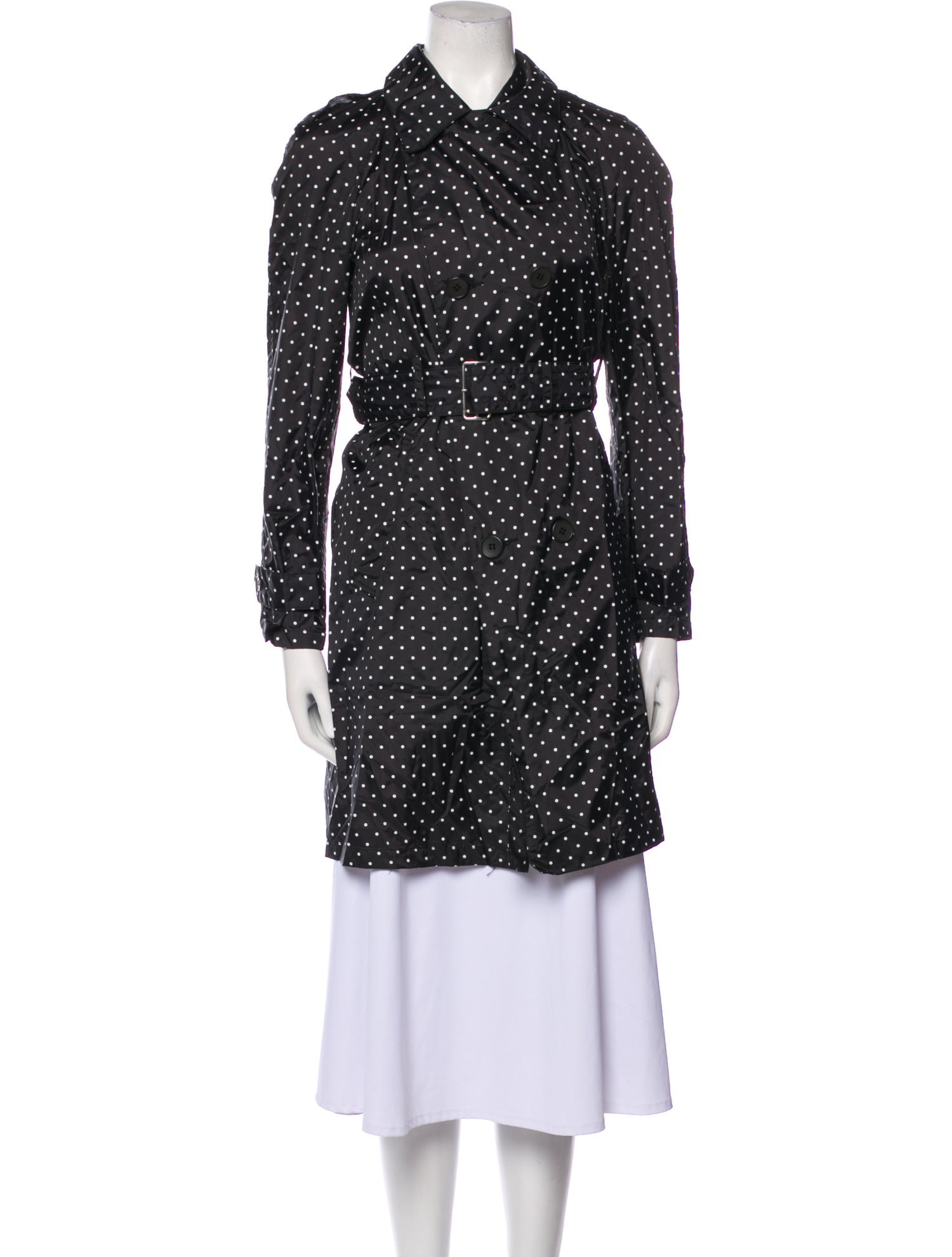 Comme des Garçons Nylon Polka Dot Print Trench Coat