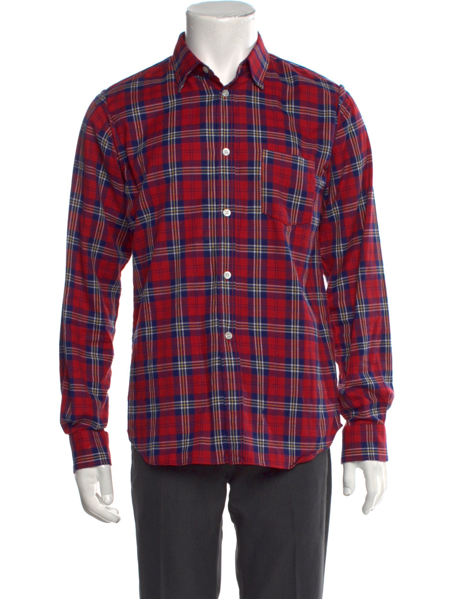 Comme des Garçons Plaid Print Long Sleeve Shirt