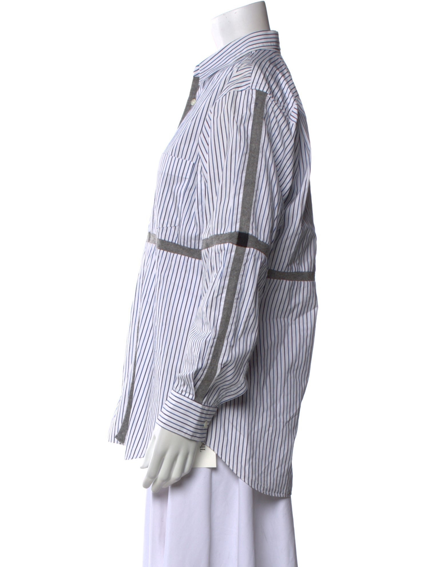 Comme des Garçons SHIRT Striped Long Sleeve Button-Up Top
