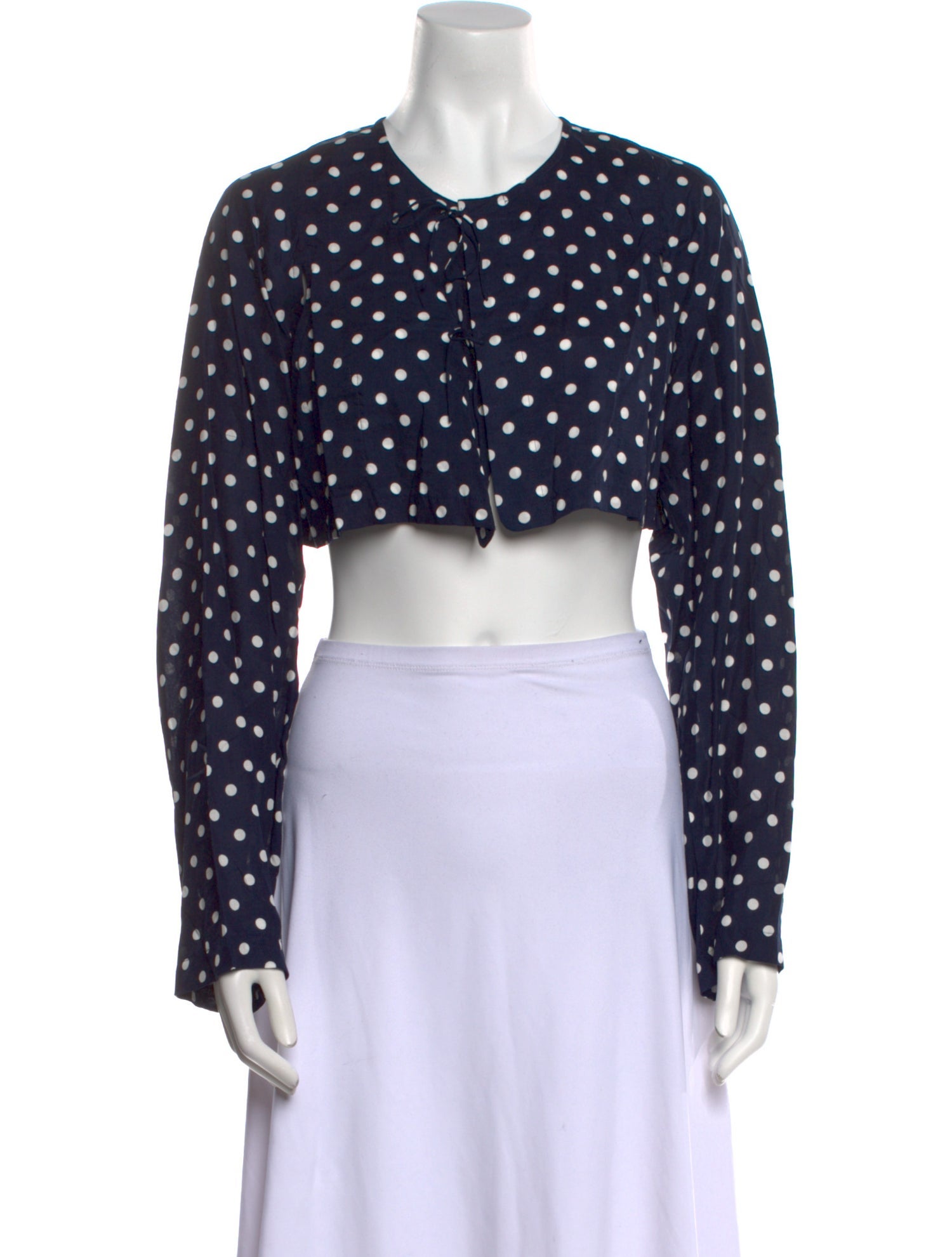 Comme des Garçons Polka Dot Print Crew Neck Crop Top