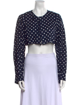 Comme des Garçons Polka Dot Print Crew Neck Crop Top