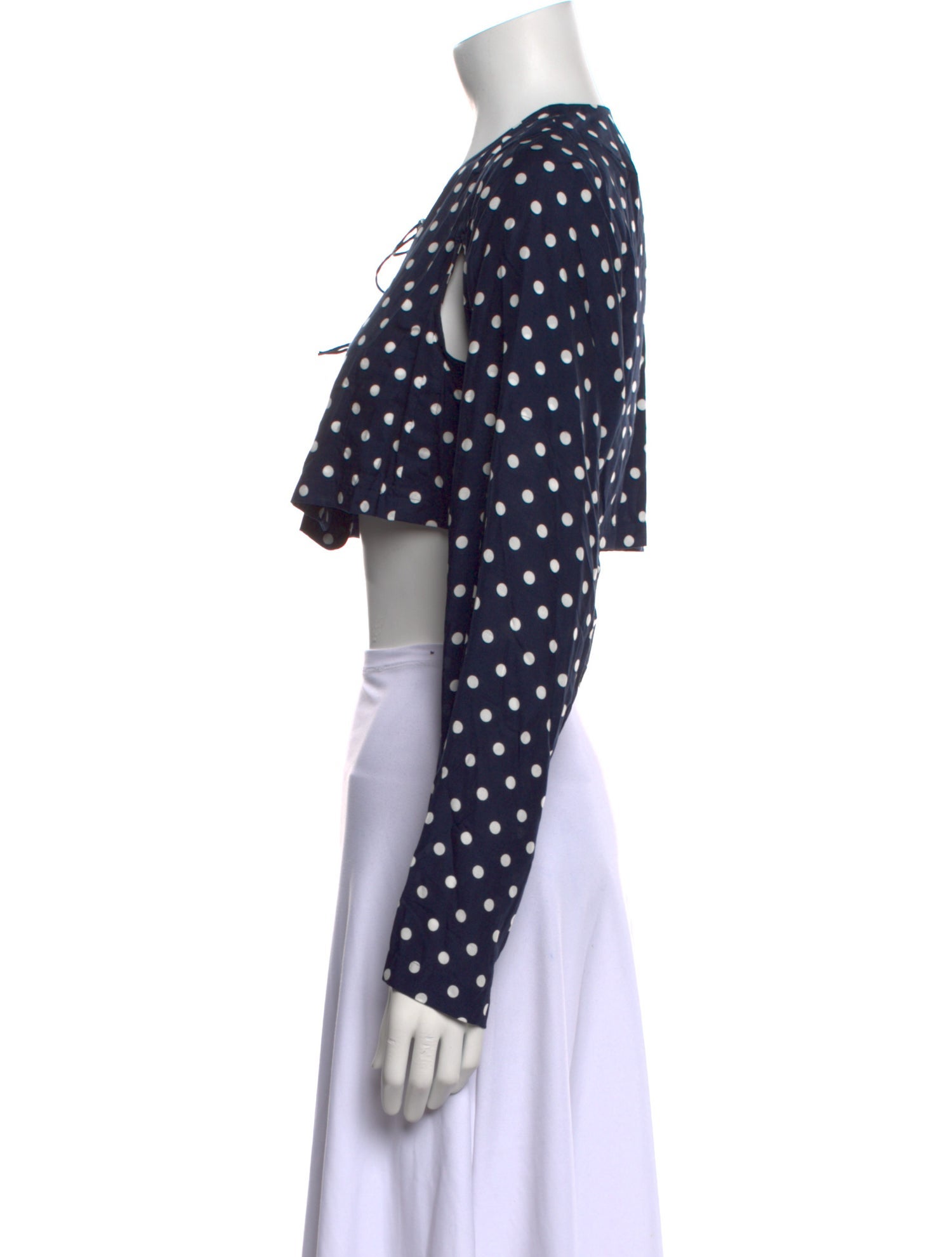 Comme des Garçons Polka Dot Print Crew Neck Crop Top