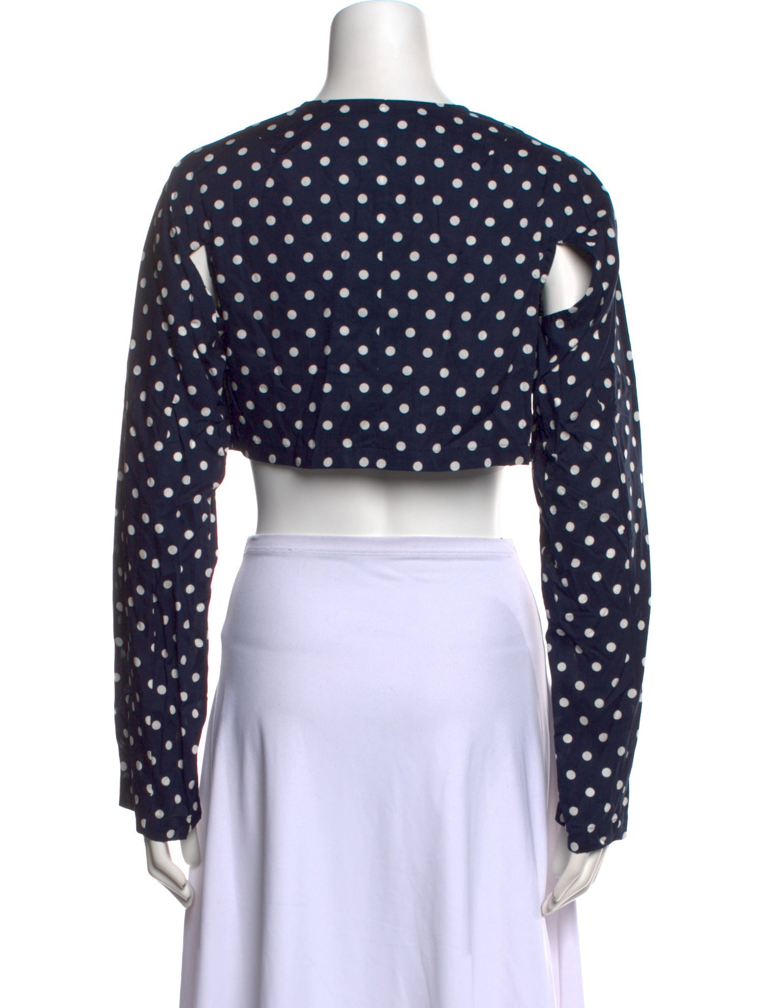 Comme des Garçons Polka Dot Print Crew Neck Crop Top