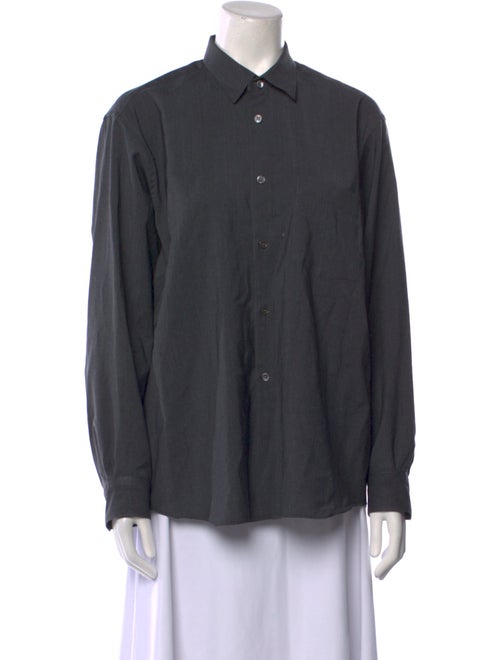 Comme des Garçons Wool Long Sleeve Button-Up Top