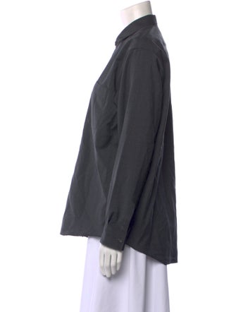 Comme des Garçons Wool Long Sleeve Button-Up Top