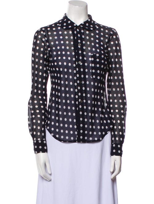 Comme des Garçons Polka Dot Print Long Sleeve Button-Up Top