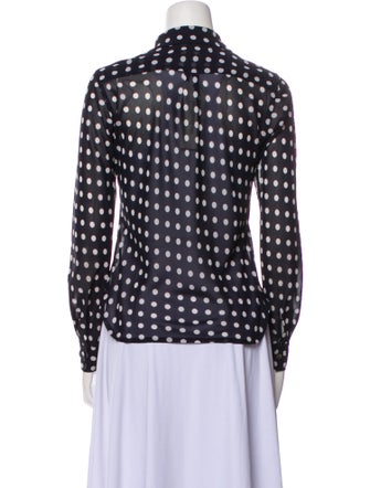 Comme des Garçons Polka Dot Print Long Sleeve Button-Up Top