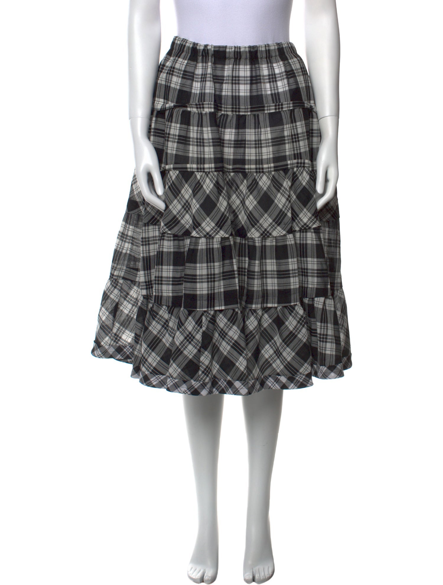 tricot COMME des GARÇONS Plaid Print Knee-Length Skirt