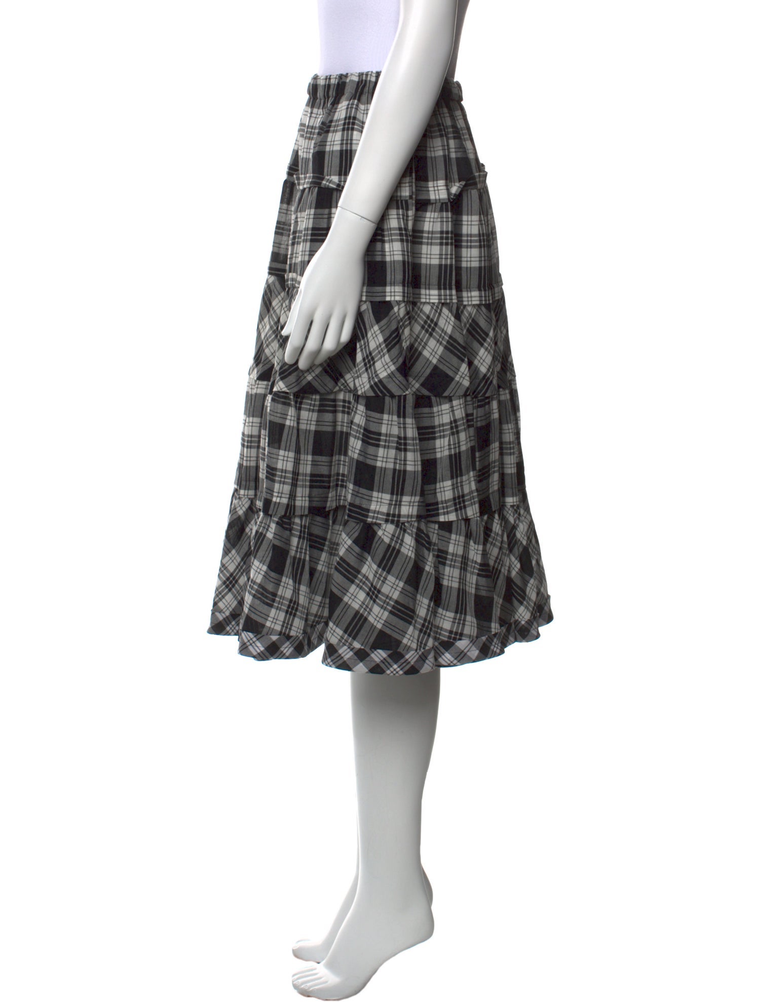 tricot COMME des GARÇONS Plaid Print Knee-Length Skirt