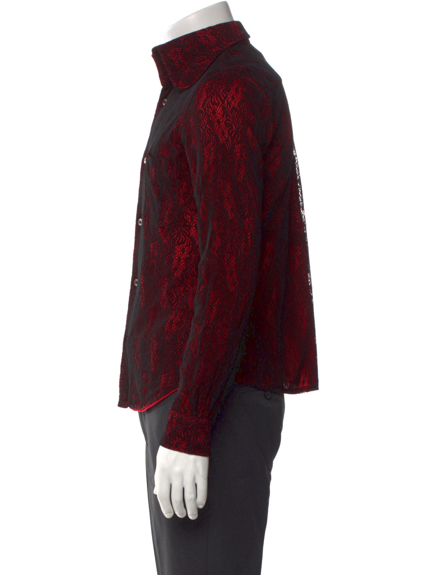 Comme des Garçons Lace Pattern Long Sleeve Dress Shirt